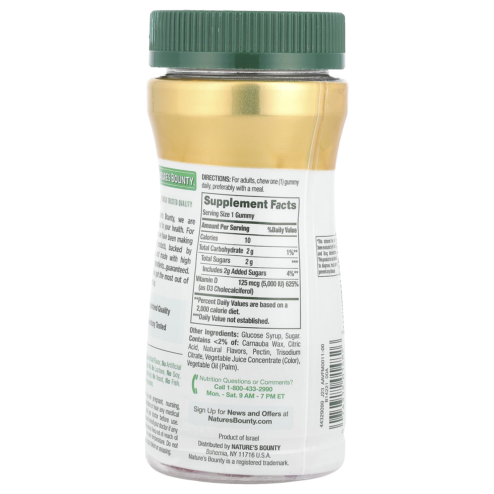 Nature's Bounty, Vitamin D3 Gummies, High Potency, Strawberry, 5,000 IU, 60 Gummies