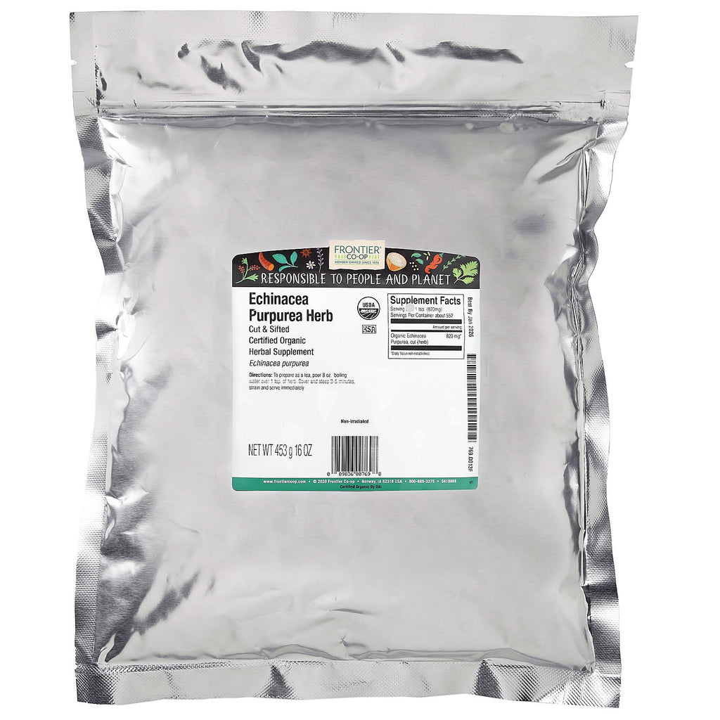 Frontier Co-op, Organic Cut & Sifted Echinacea Purpurea Herb, 16 oz (453 g)