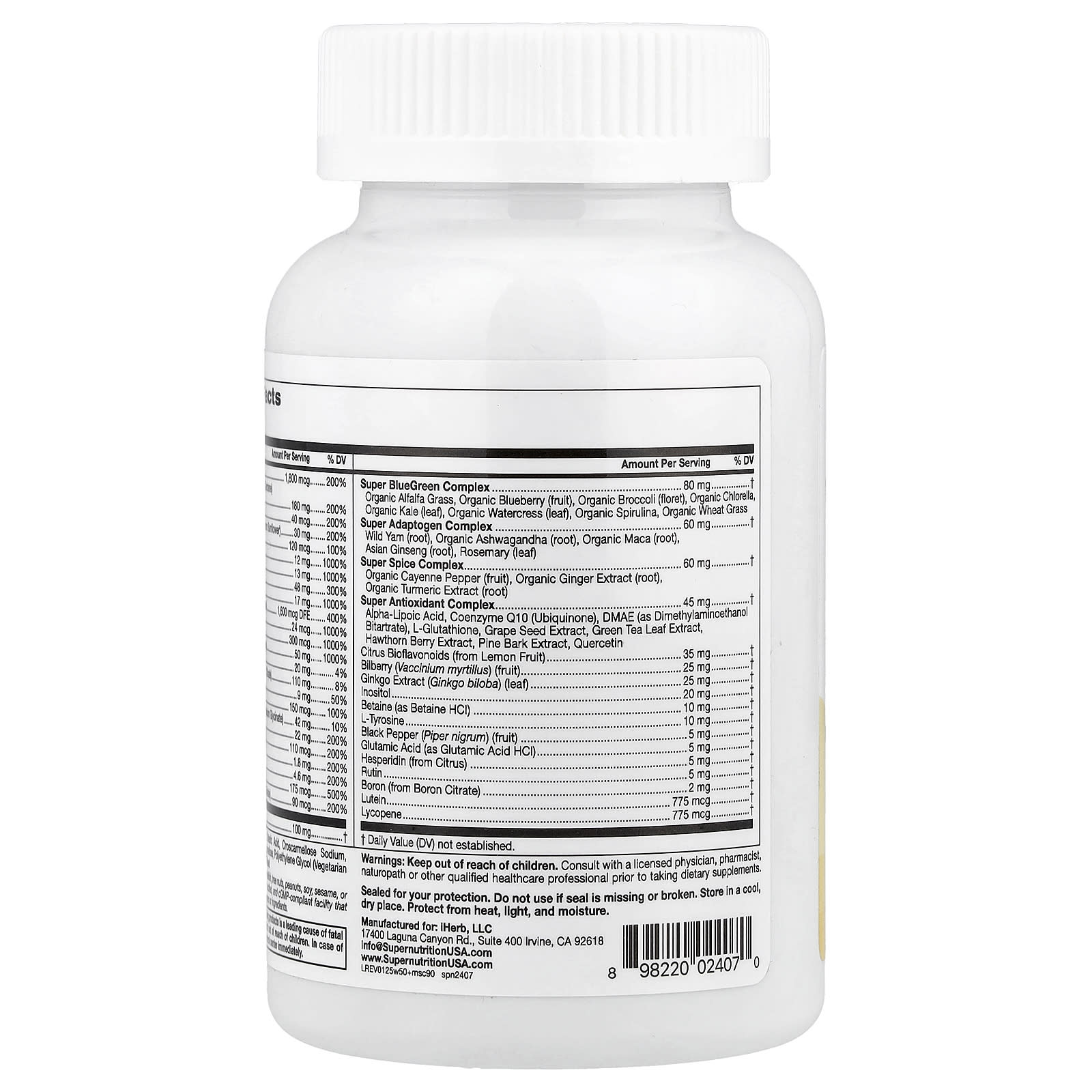 Super Nutrition, Simply One®, 50+ Women Multivitamin with Super Complexes, 90 Tablets