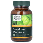 Gaia Herbs, Sauerkraut Postbiotic, 60 Vegan Liquid Phyto-Caps (0.6 g per Capsule)