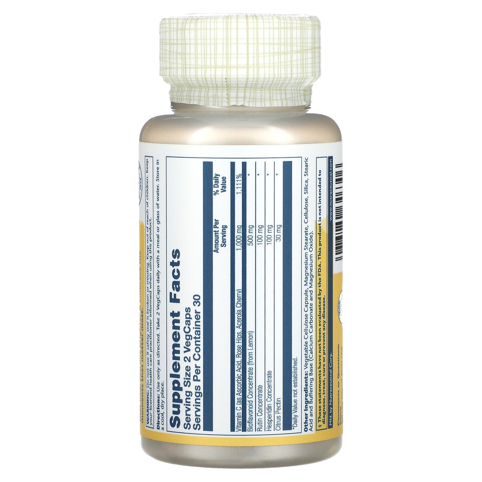 Solaray, Super Bio Vitamin C, Timed Release, 60 VegCaps (500 mg per Capsule)