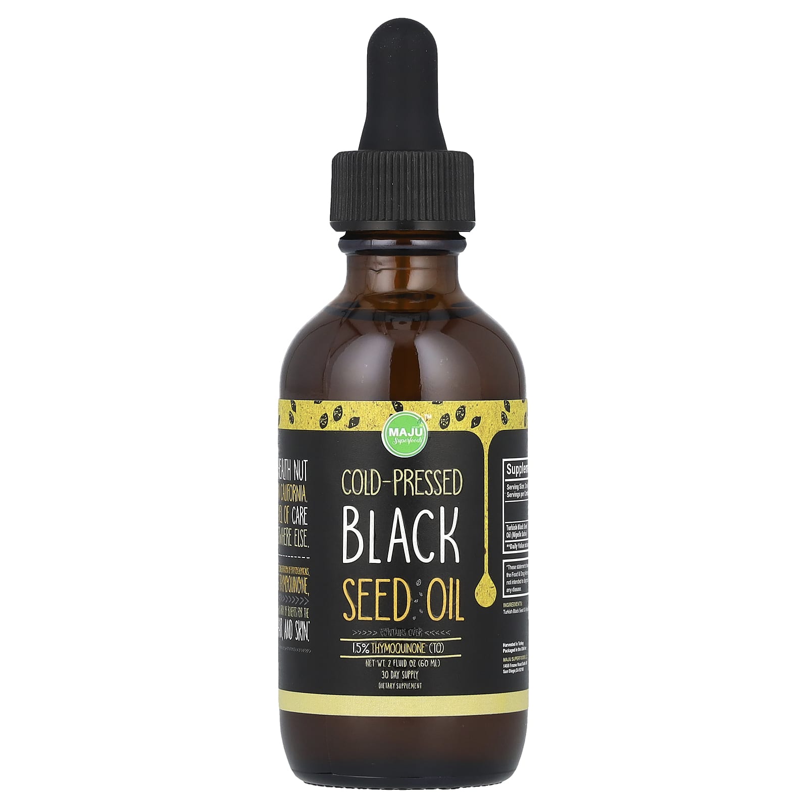 Maju Superfoods, Cold-Pressed Black Seed Oil, 2 fl oz (60 ml)