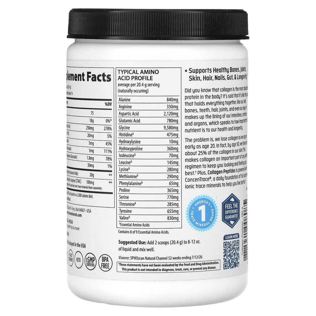 Trace, Grass-Fed Collagen Peptides, Unflavored, 10.1 oz (286 g)