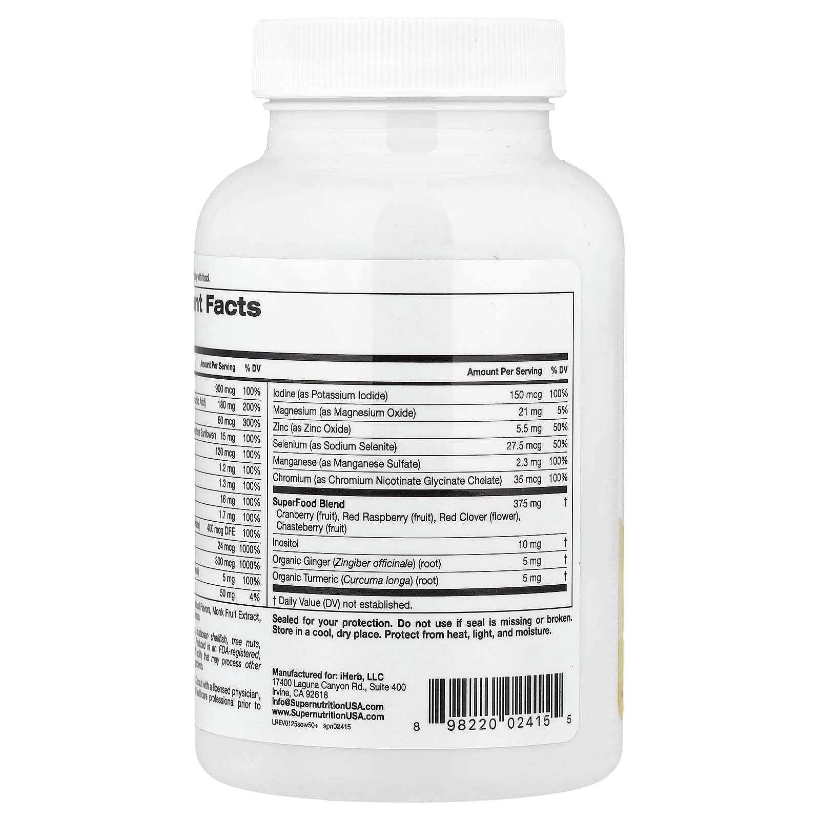 Super Nutrition, Simply One®, 50+ Women Multivitamin + Supporting Herbs, Mixed Berry , 90 Chewable Tablets