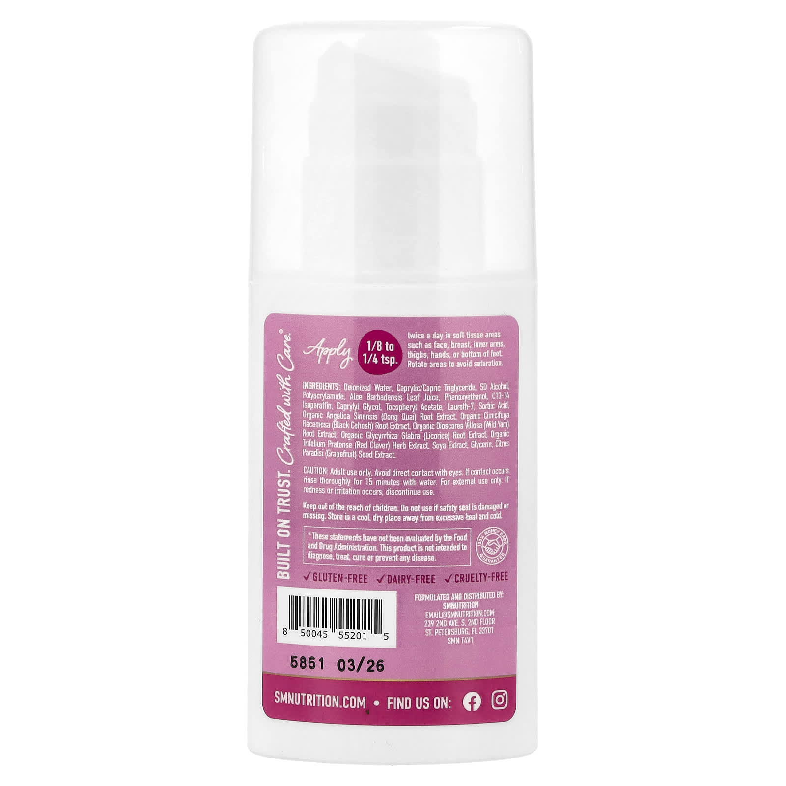 SMNutrition, Phyto-Estrogen Cream, Fragrance-Free, 4 oz