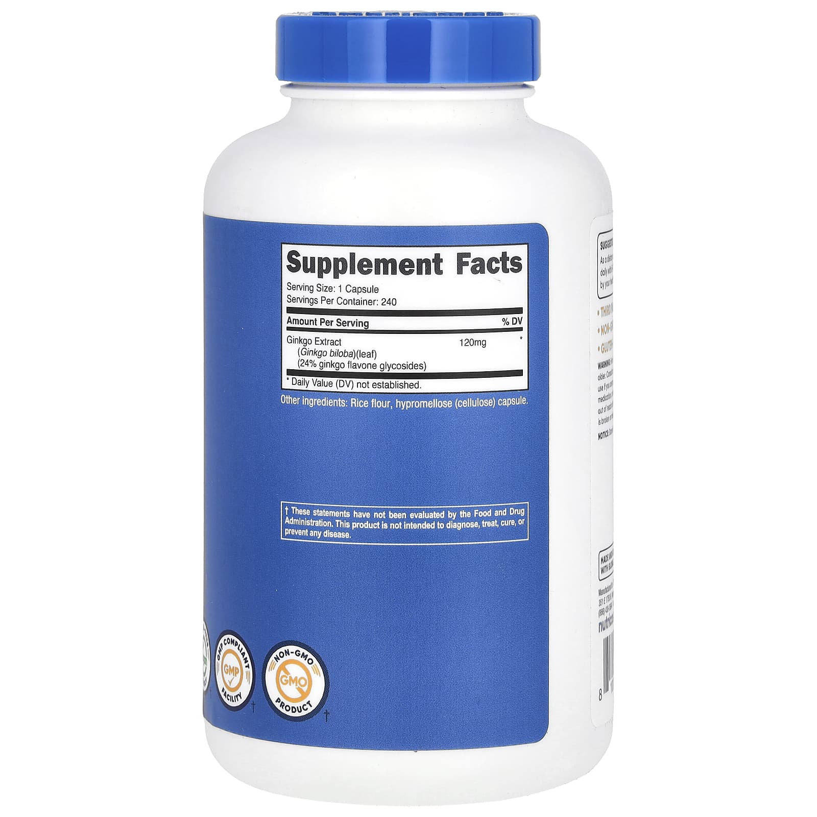 Nutricost, Ginkgo Biloba, 120 mg, 240 Capsules