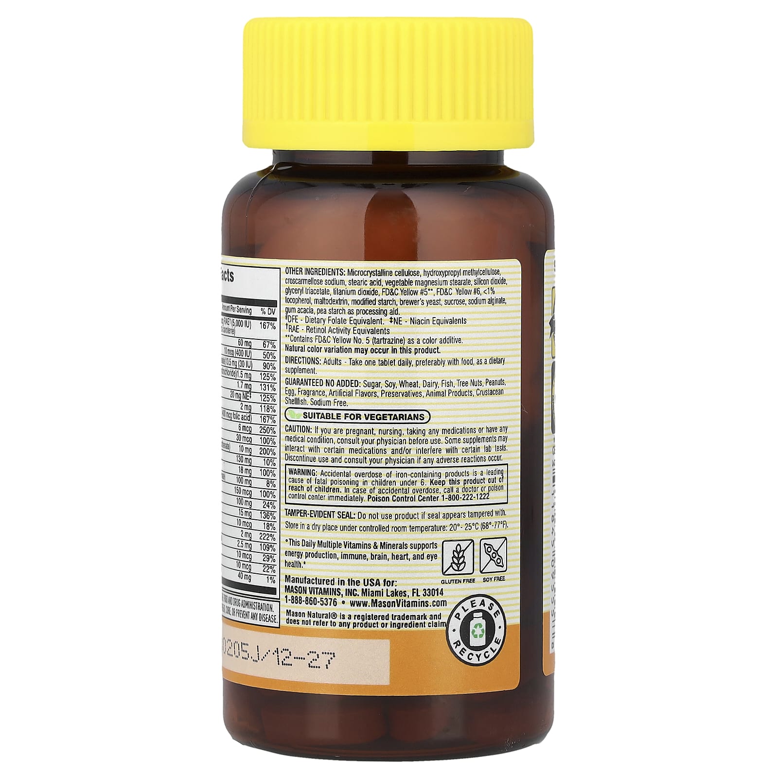 Mason Natural, Daily Multiple Vitamins & Minerals, 60 Tablets