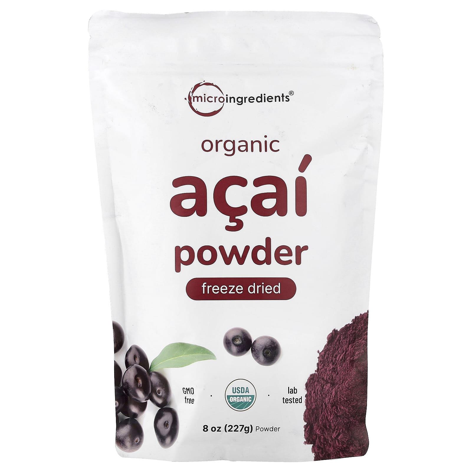 Micro Ingredients, Organic Acai Powder, Freeze Dried, 8 oz (227 g)