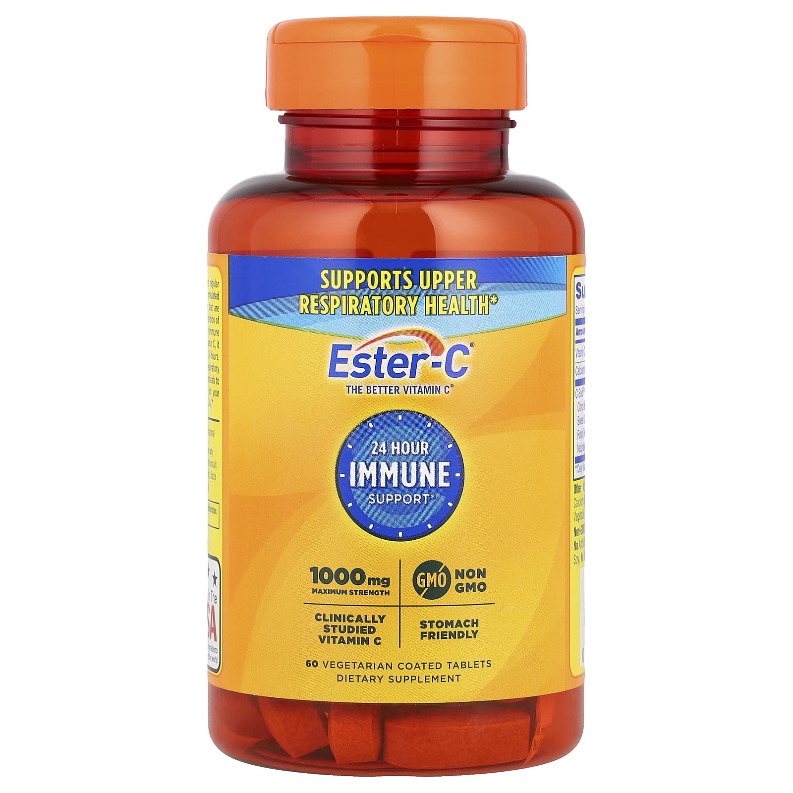 EsterC, 24 Hour Immune Support, 1,000 mg, 60 Vegetarian Coated Tablets