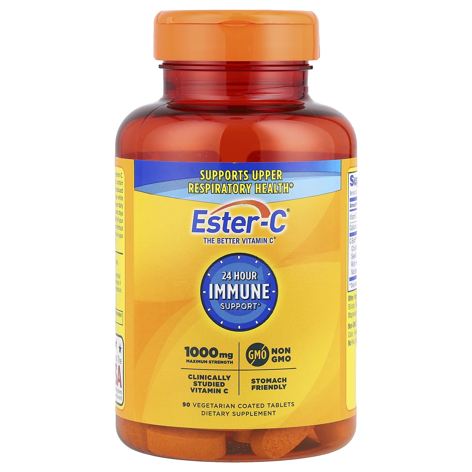 EsterC, 24 Hour Immune Support, 1,000 mg, 90 Vegetarian Coated Tablets