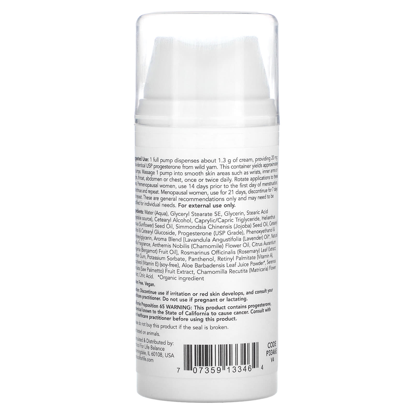 Protocol for Life Balance, Progesterone From Wild Yam, Balancing Skin Cream, Natural Lavender, 3 oz (85 g)