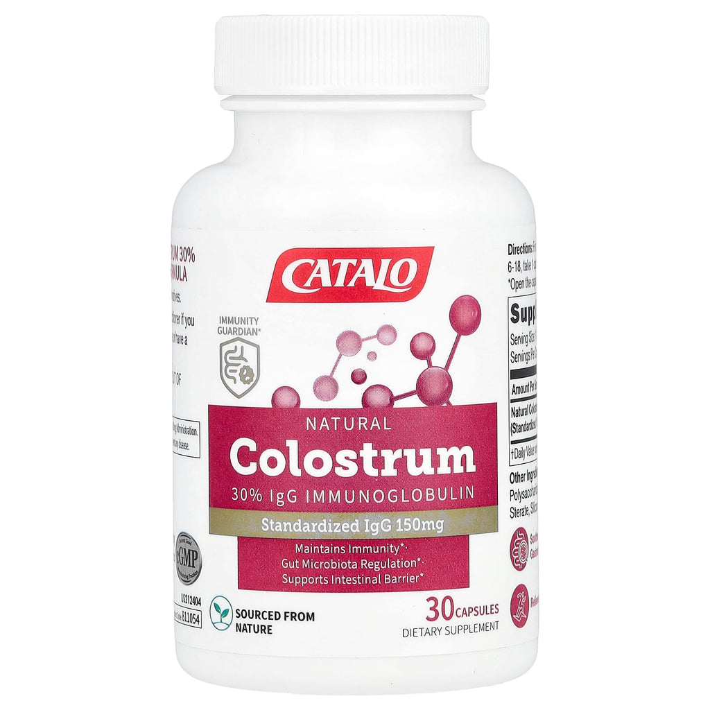 CATALO, Natural Colostrum 30% IgG Immunoglobulin, 30 Capsules (500 mg Per Capsule)