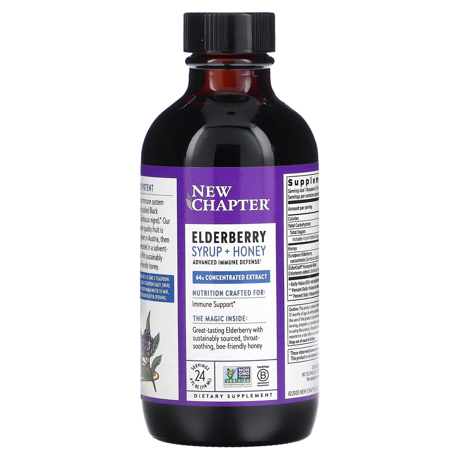 New Chapter, Elderberry Syrup + Honey , 4 fl oz (118 ml)