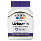 21st Century, Melatonin, Quick Dissolve, Cherry, 10 mg, 360 Tablets