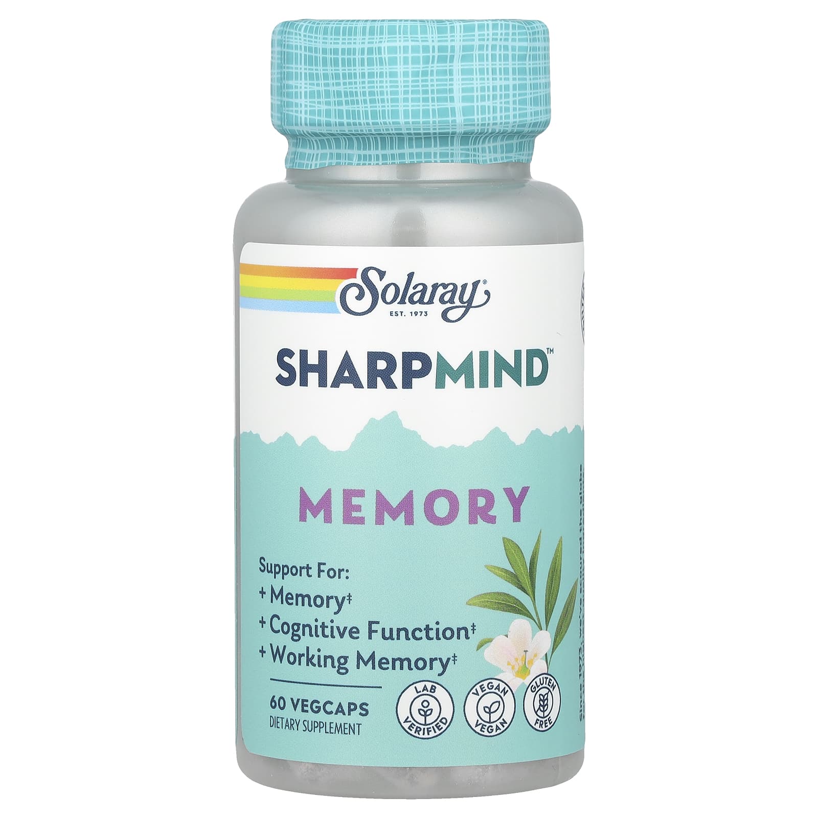 Solaray, Sharpmind™ Memory with Cognivia® Sage, Gotu Kola & Chaga Mushroom, 60 Vegcaps