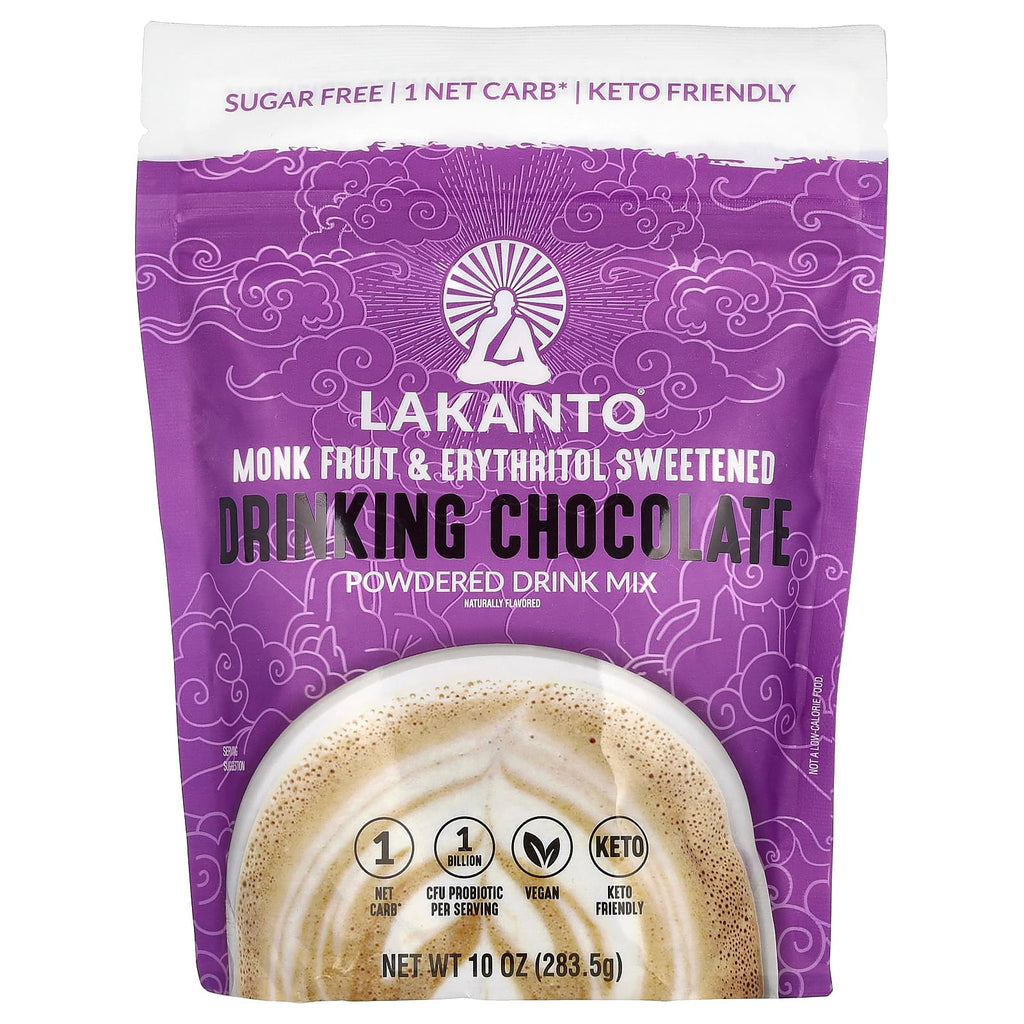 Lakanto, Drinking Chocolate Powdered Drink Mix, Monk Fruit & Erythritol Sweetened, 10 oz (283.5 g)