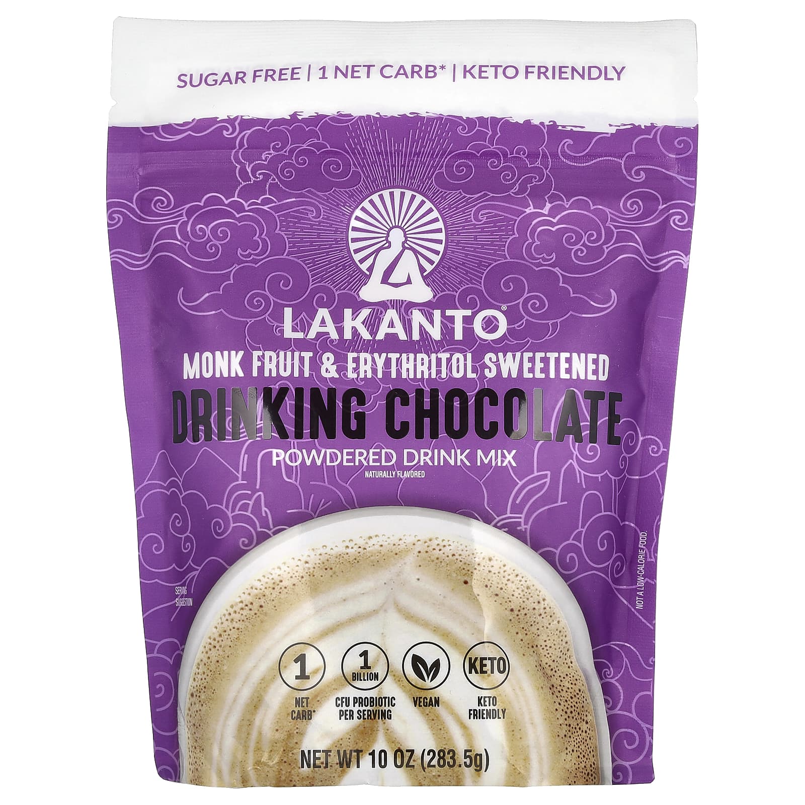 Lakanto, Drinking Chocolate Powdered Drink Mix, Monk Fruit & Erythritol Sweetened, 10 oz (283.5 g)