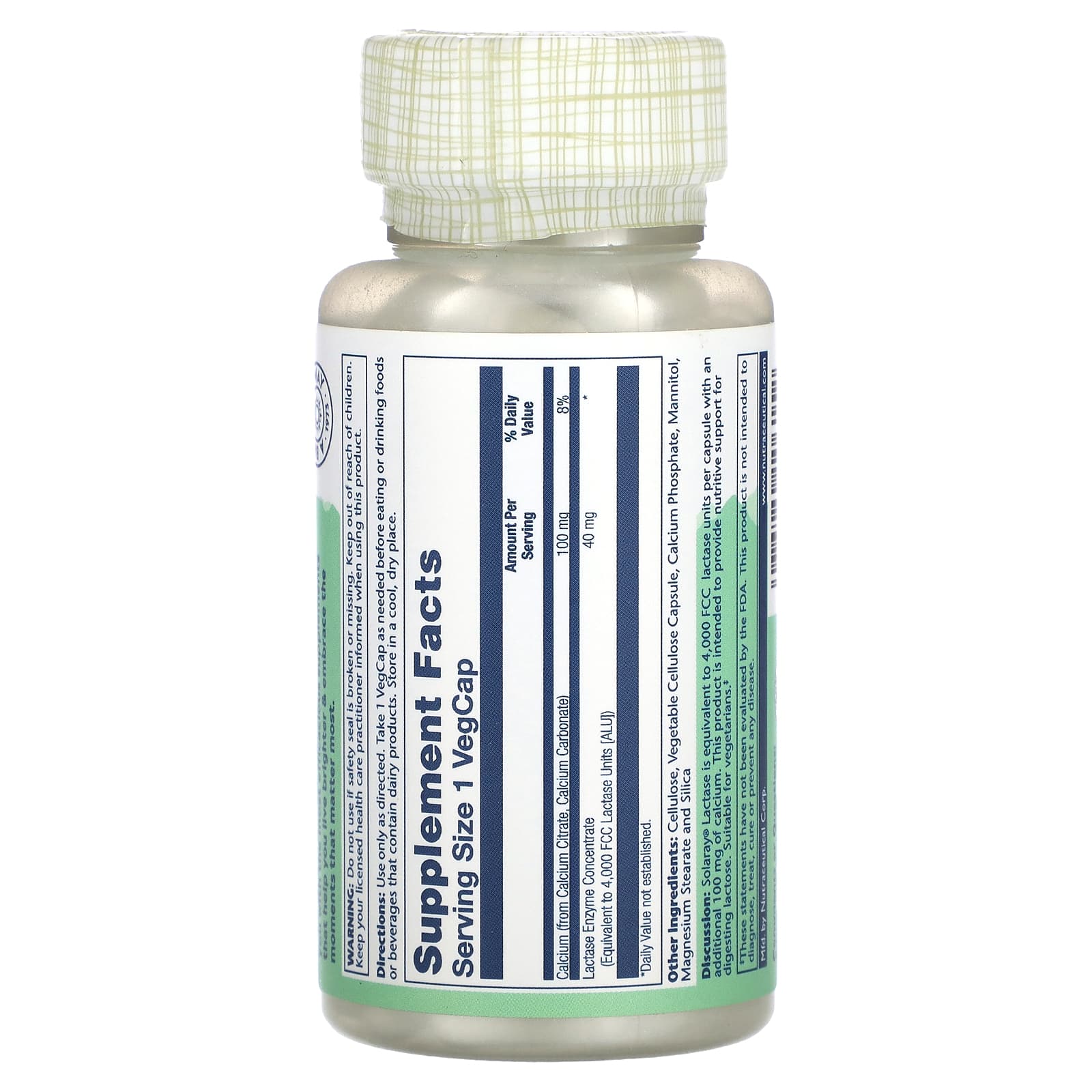 Solaray, Lactase, 100 VegCaps