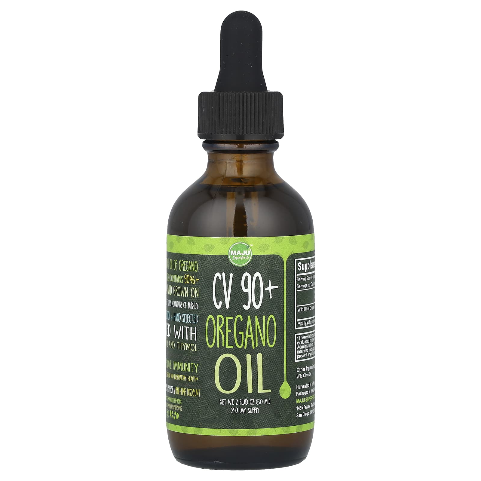 Maju Superfoods, CV 90+ Oregano Oil, 2 fl oz (60 ml)
