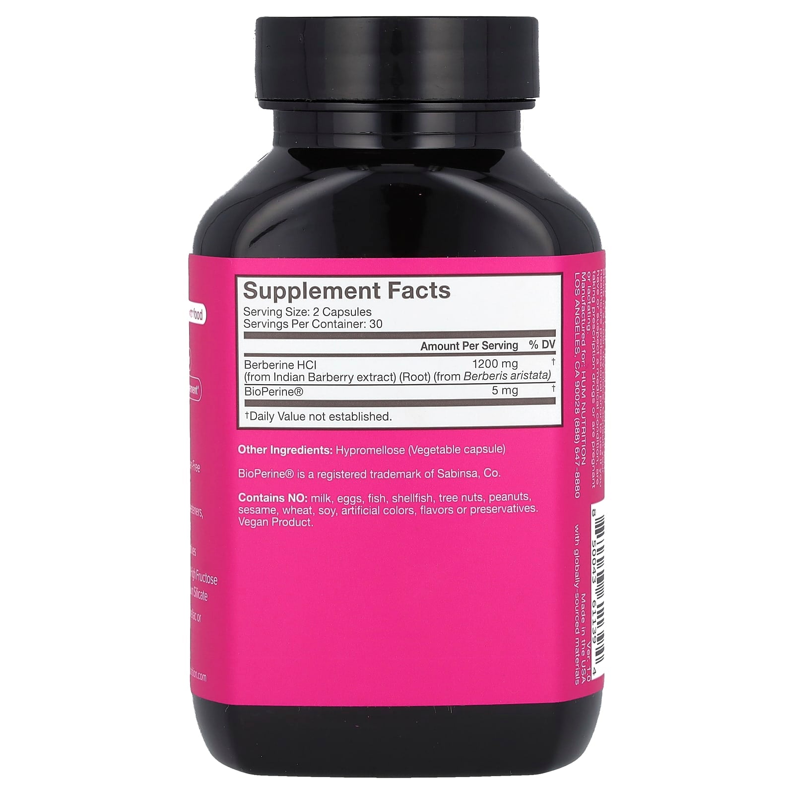 HUM Nutrition, Best of Berberine, 60 Vegan Capsules (600 mg per Capsule)