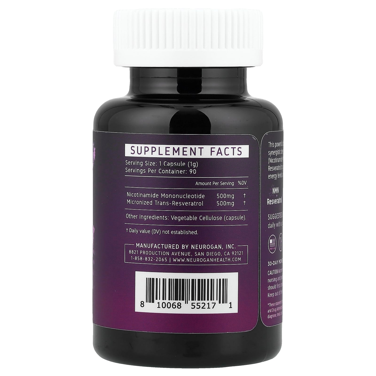 Neurogan Health, NMN + Resveratrol, 90 Capsules, 3.17 oz (90 g)
