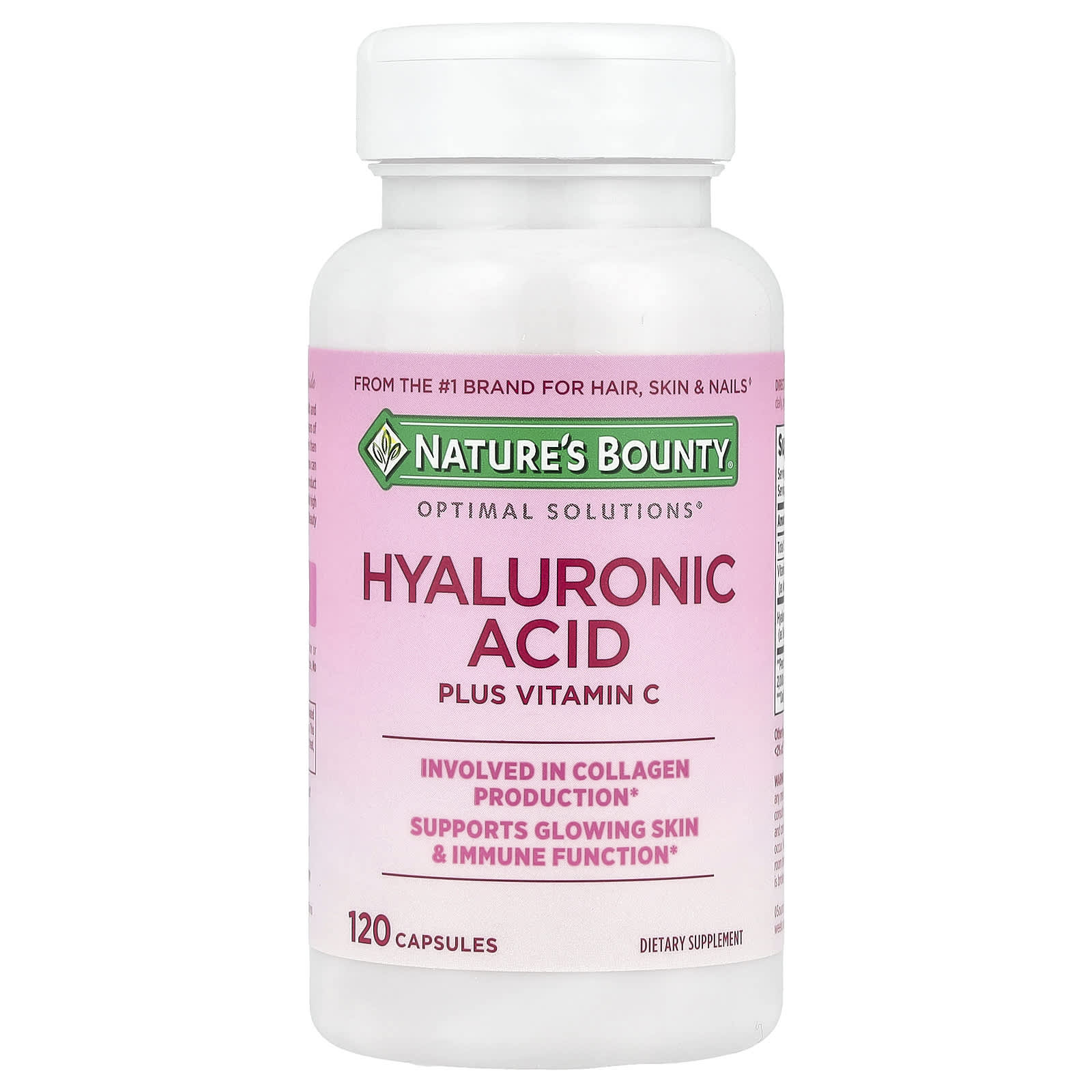 Nature's Bounty, Optimal Solutions®, Hyaluronic Acid Plus Vitamin C, 120 Capsules