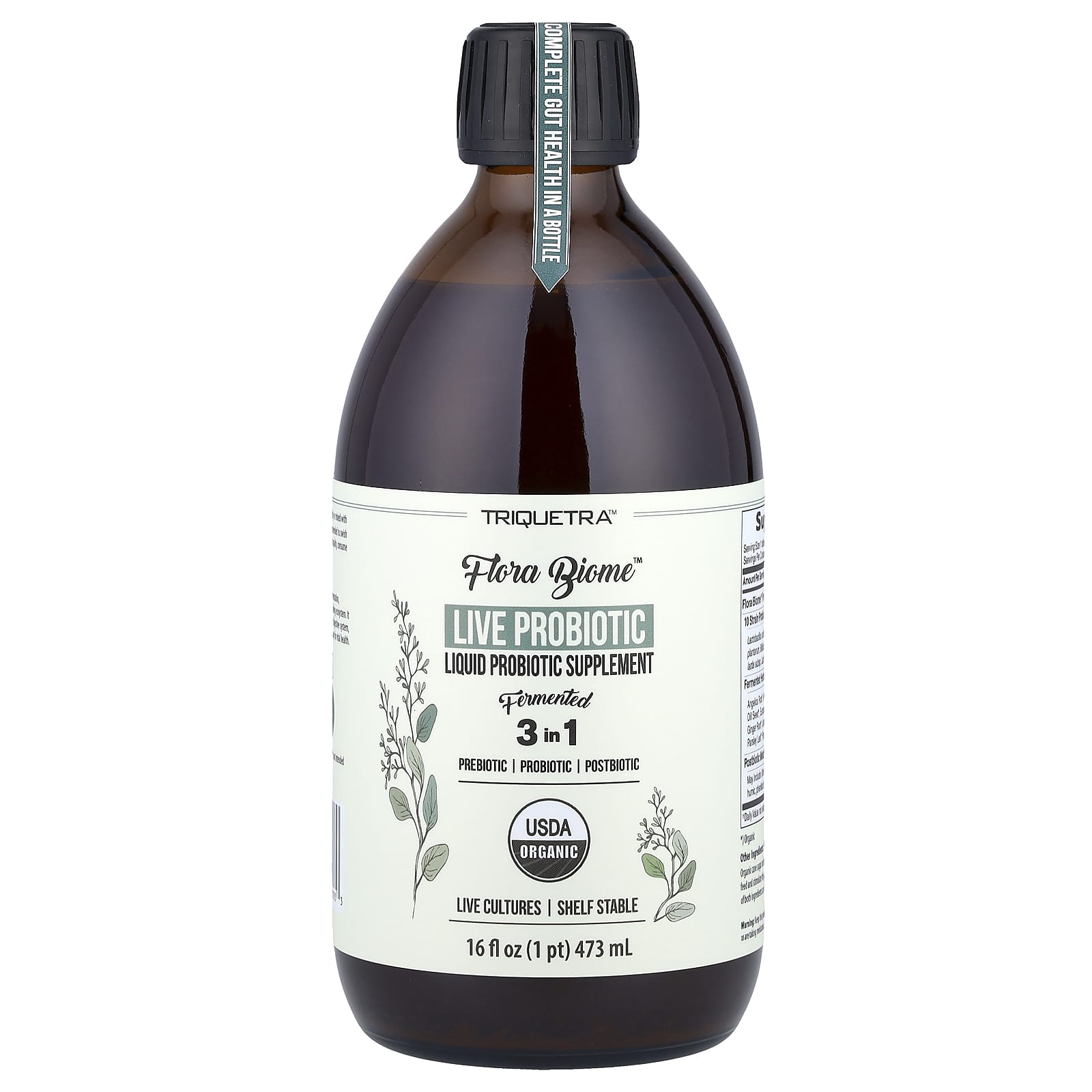 Triquetra Health, Flora Biome™, Live Probiotic Liquid Supplement, 16 fl oz (473 ml)
