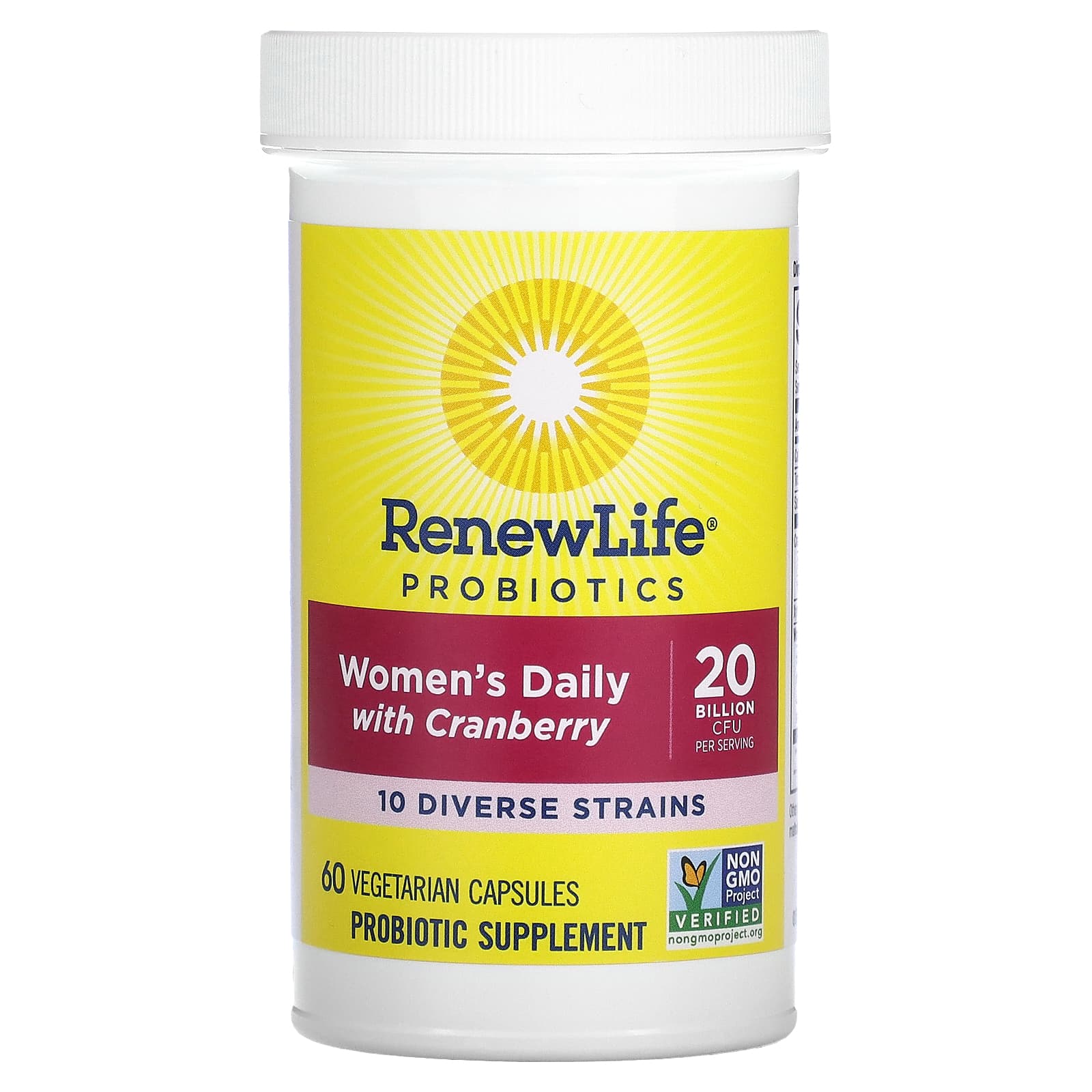 Renew Life, Probiotics, Women's Daily with Cranberry, 20 Billion CFU, 60 Vegetarian Capsules