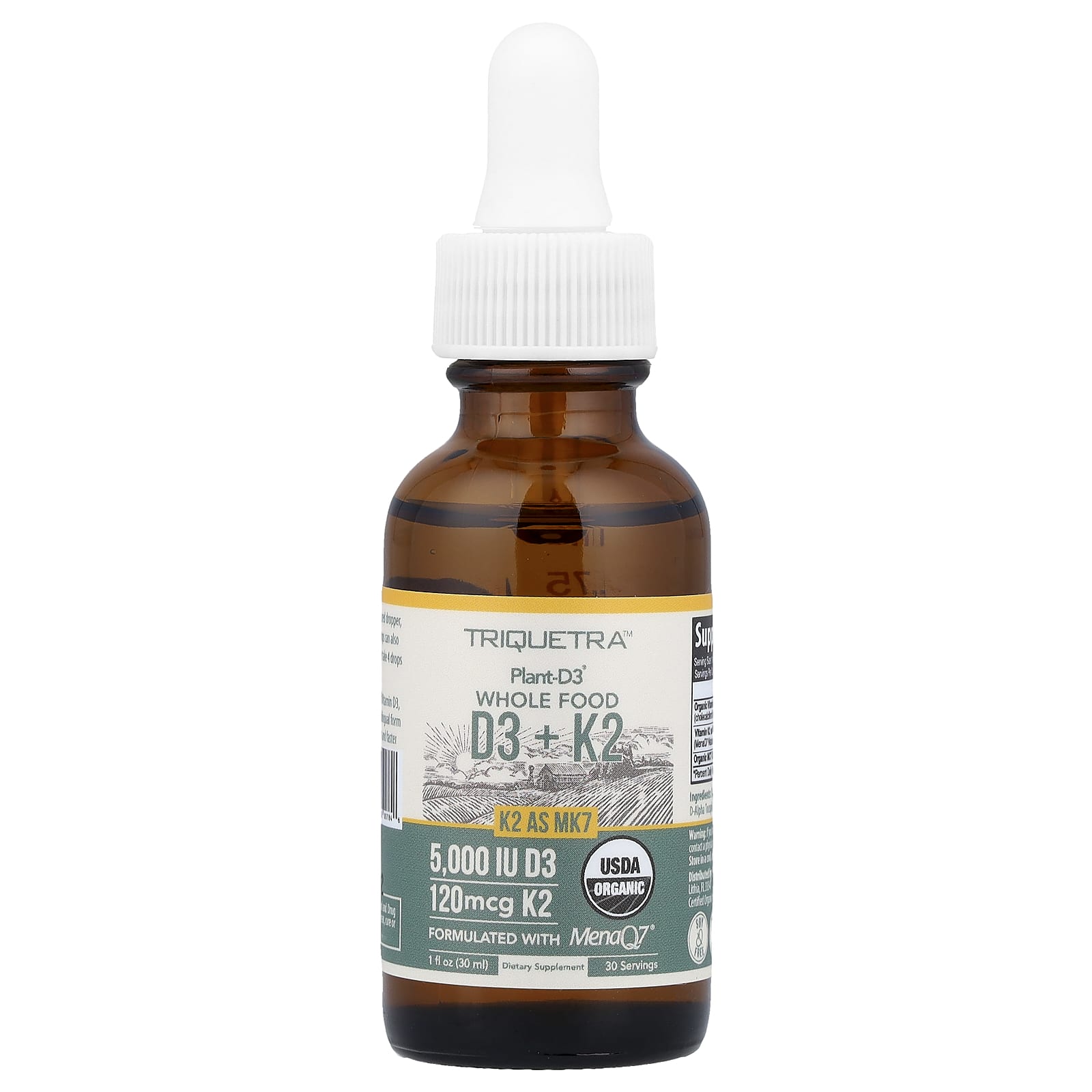 Triquetra Health, Plant-D3® Whole Food D3+ K2, Maximum Strength, 1 fl oz (30 ml)