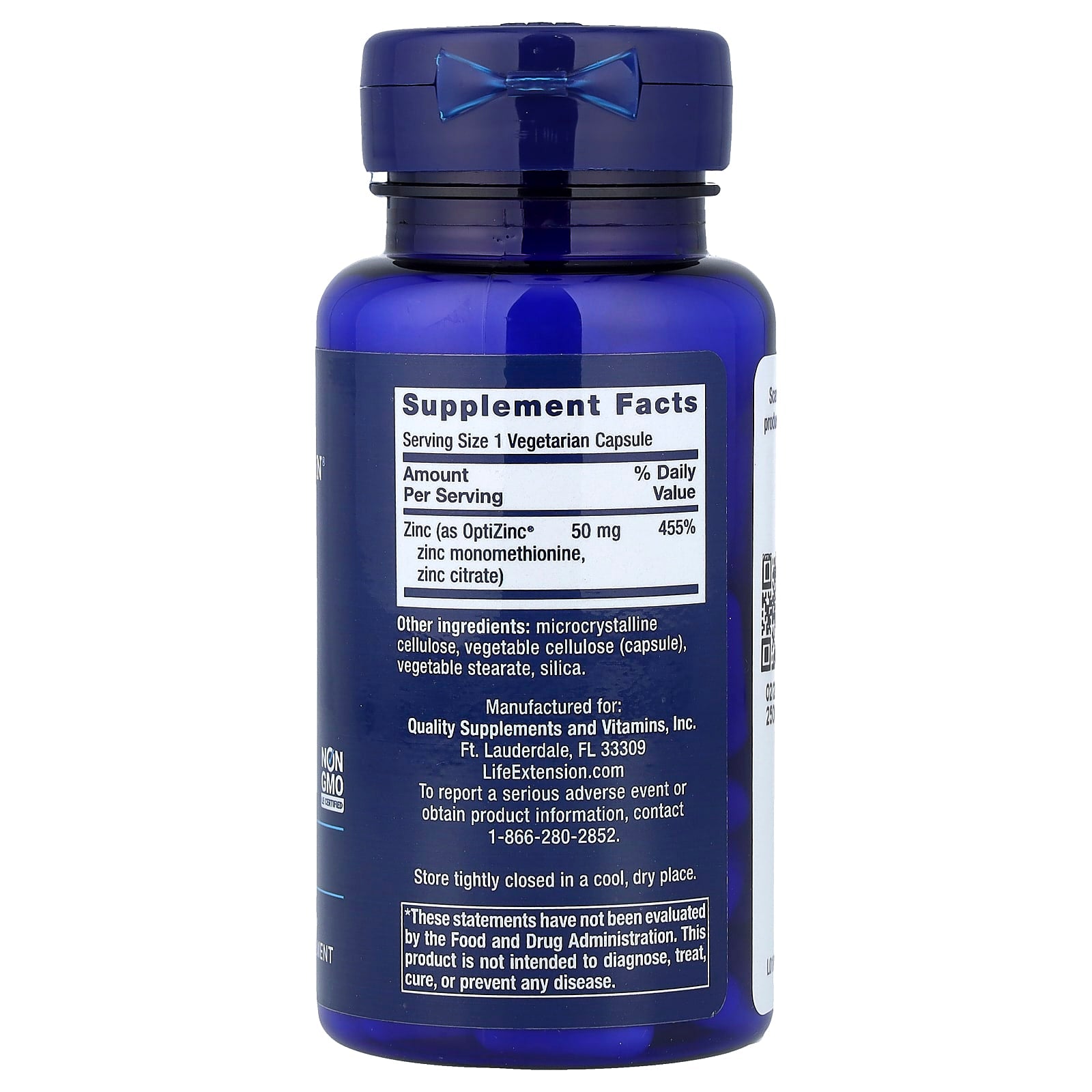 Life Extension, Zinc Caps, High Potency, 50 mg, 90 Vegetarian Capsules