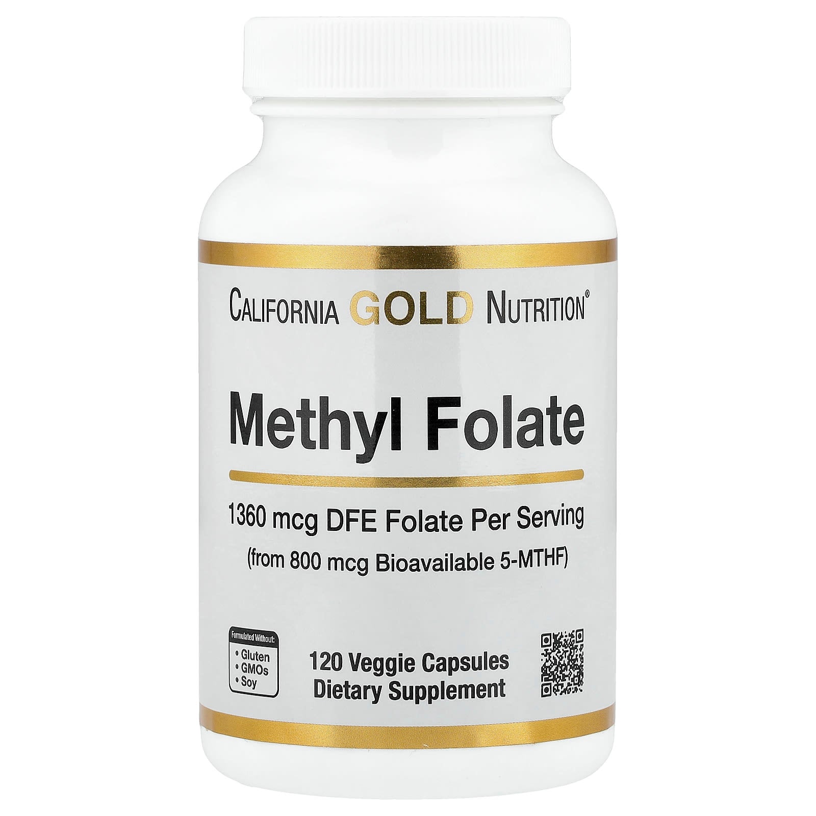 California Gold Nutrition, Methyl Folate and Vitamin C, 120 Veggie Capsules