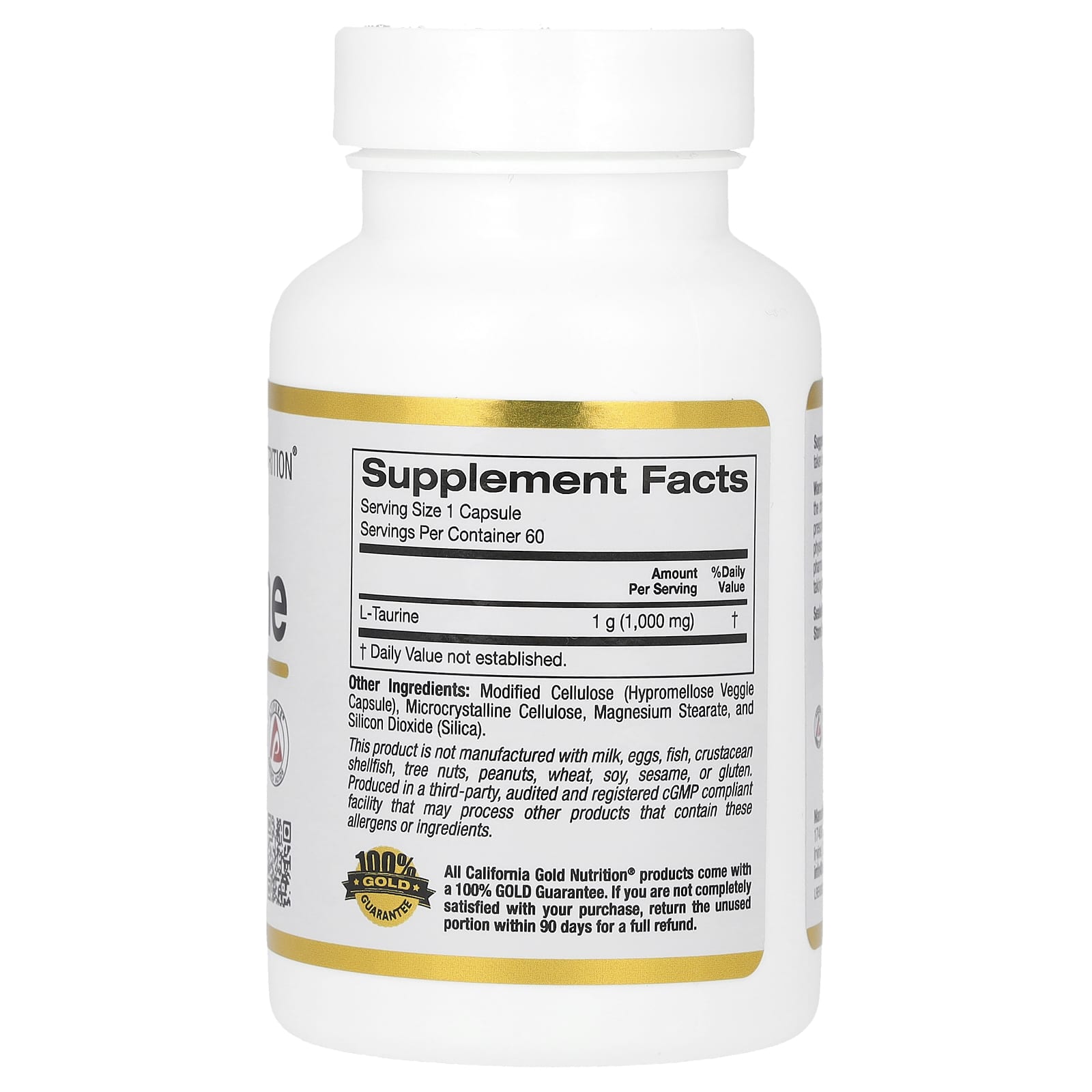 California Gold Nutrition, L-Taurine, 1,000 mg, 60 Veggie Capsules