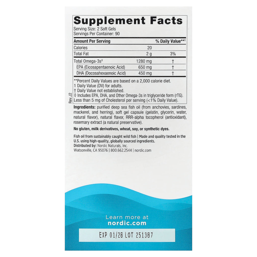 Nordic Naturals, Ultimate Omega®, Lemon, 180 Soft Gels (640 mg per Soft Gel)