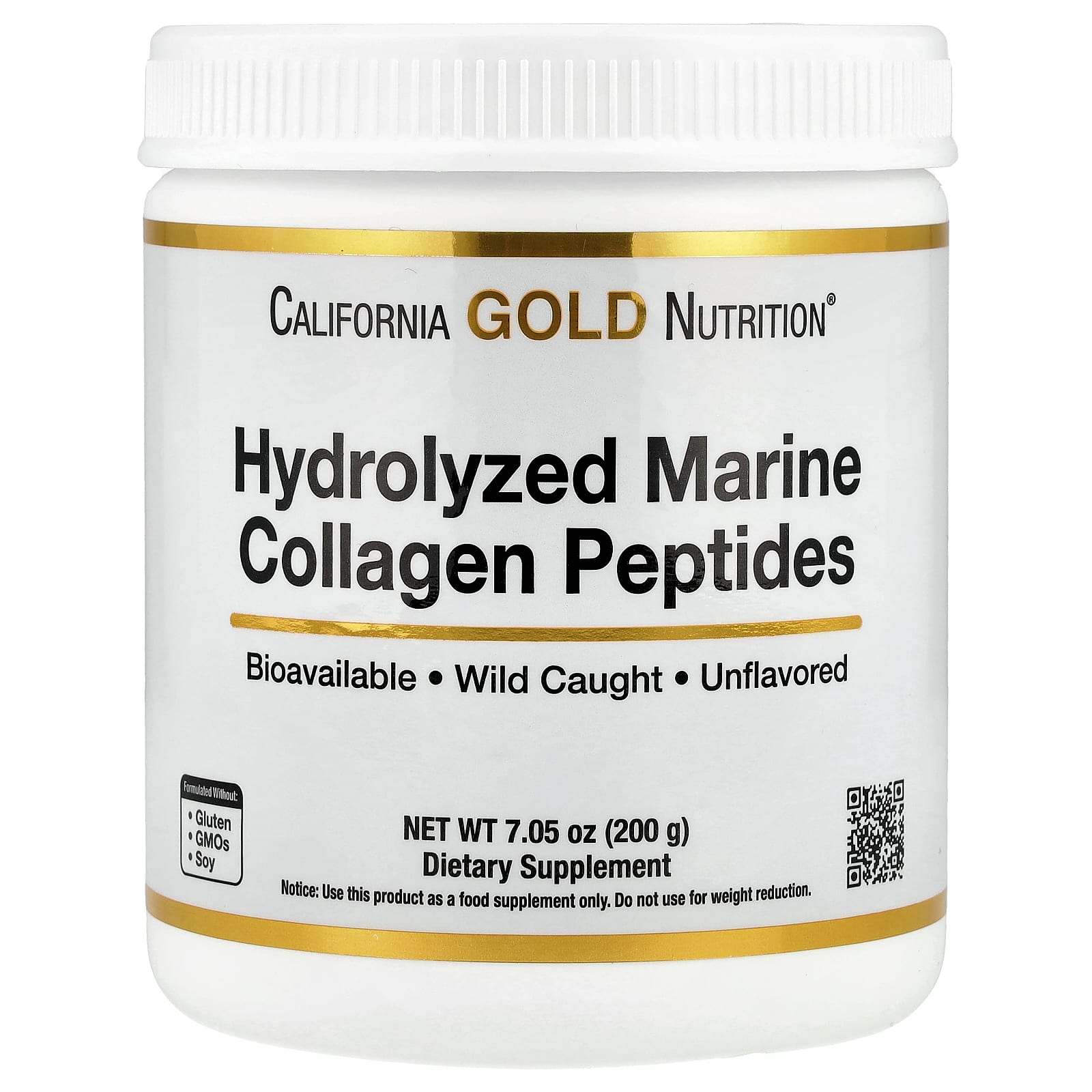 California Gold Nutrition, Hydrolyzed Marine Collagen Peptides, Unflavored, 7.05 oz (200 g)