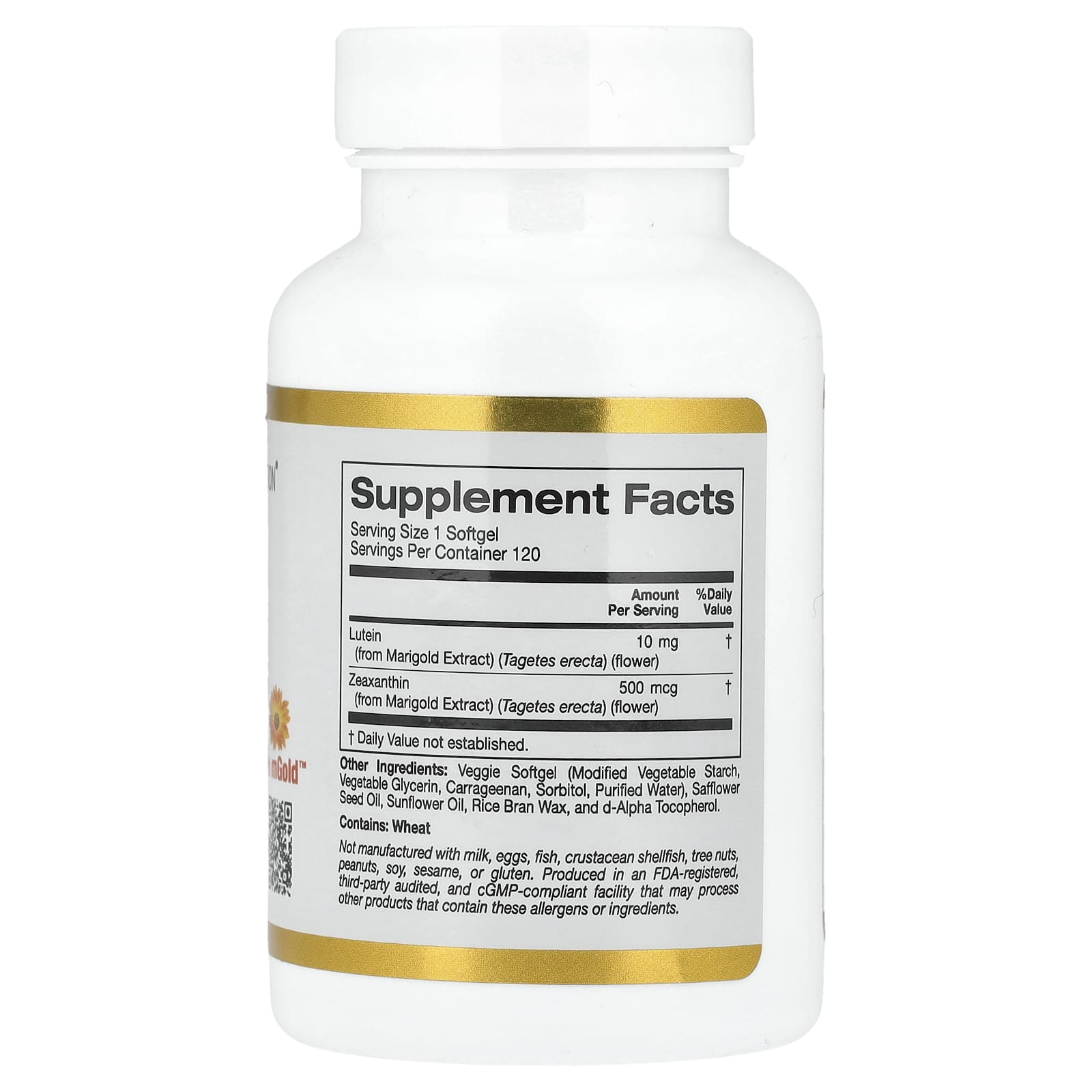 California Gold Nutrition, Lutein with Zeaxanthin from Marigold Extract, 10 mg, 120 Veggie Softgels