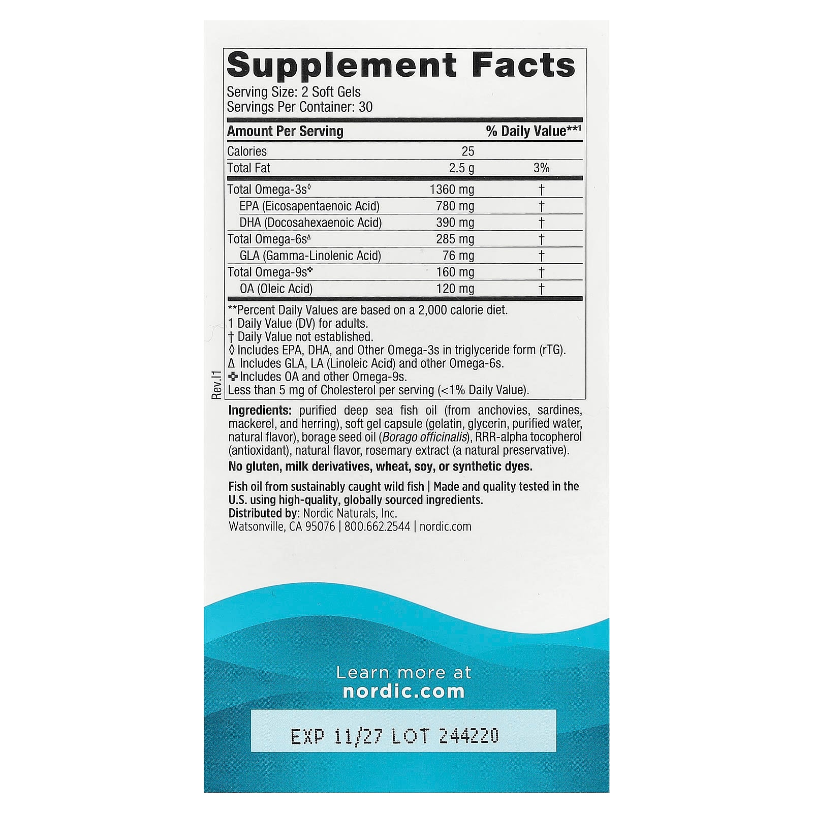 Nordic Naturals, Complete Omega Xtra, Lemon, 60 Soft Gels (680 mg per Soft Gel)