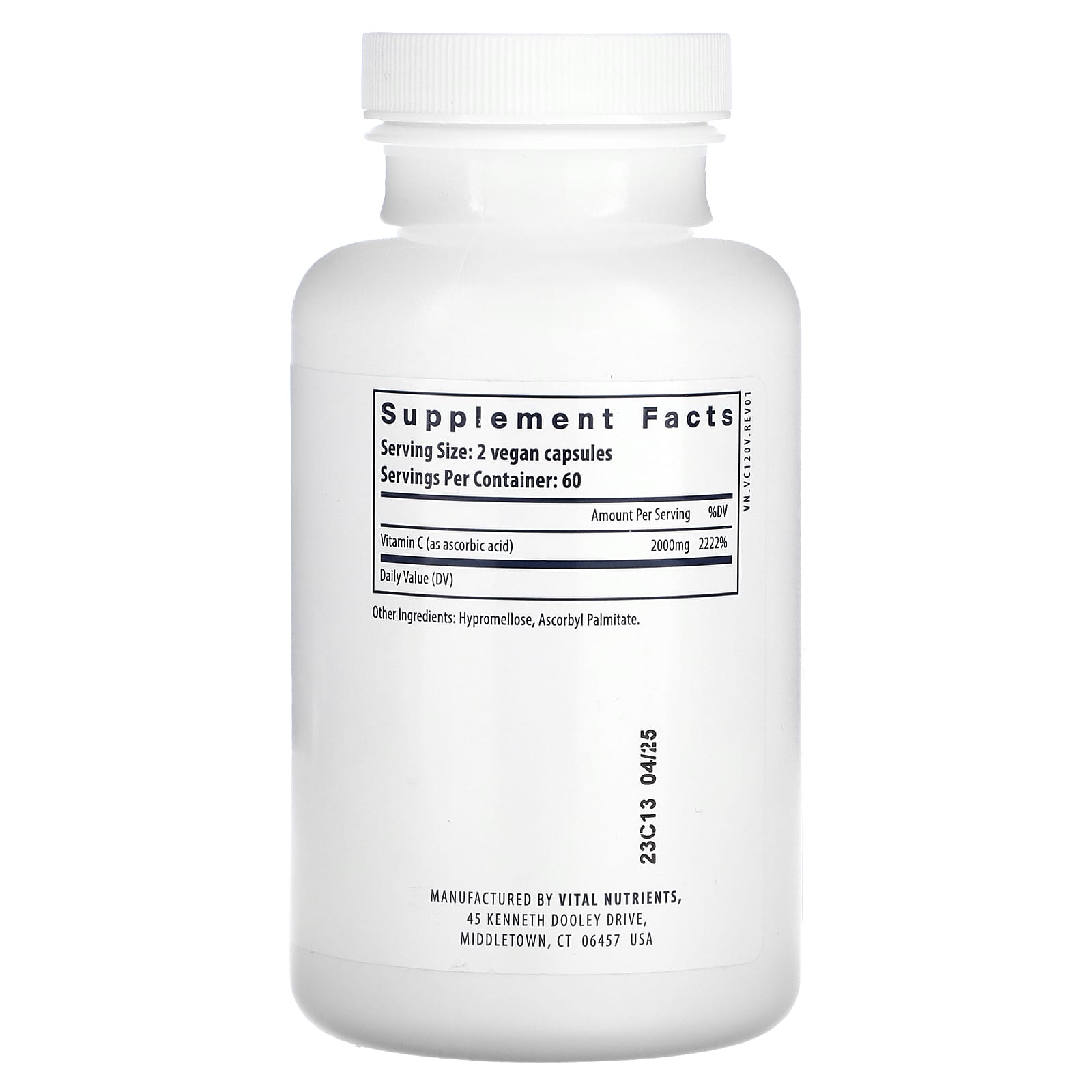 Vital Nutrients, Vitamin C, 120 Vegan Capsules (1,000 mg per Capsule)