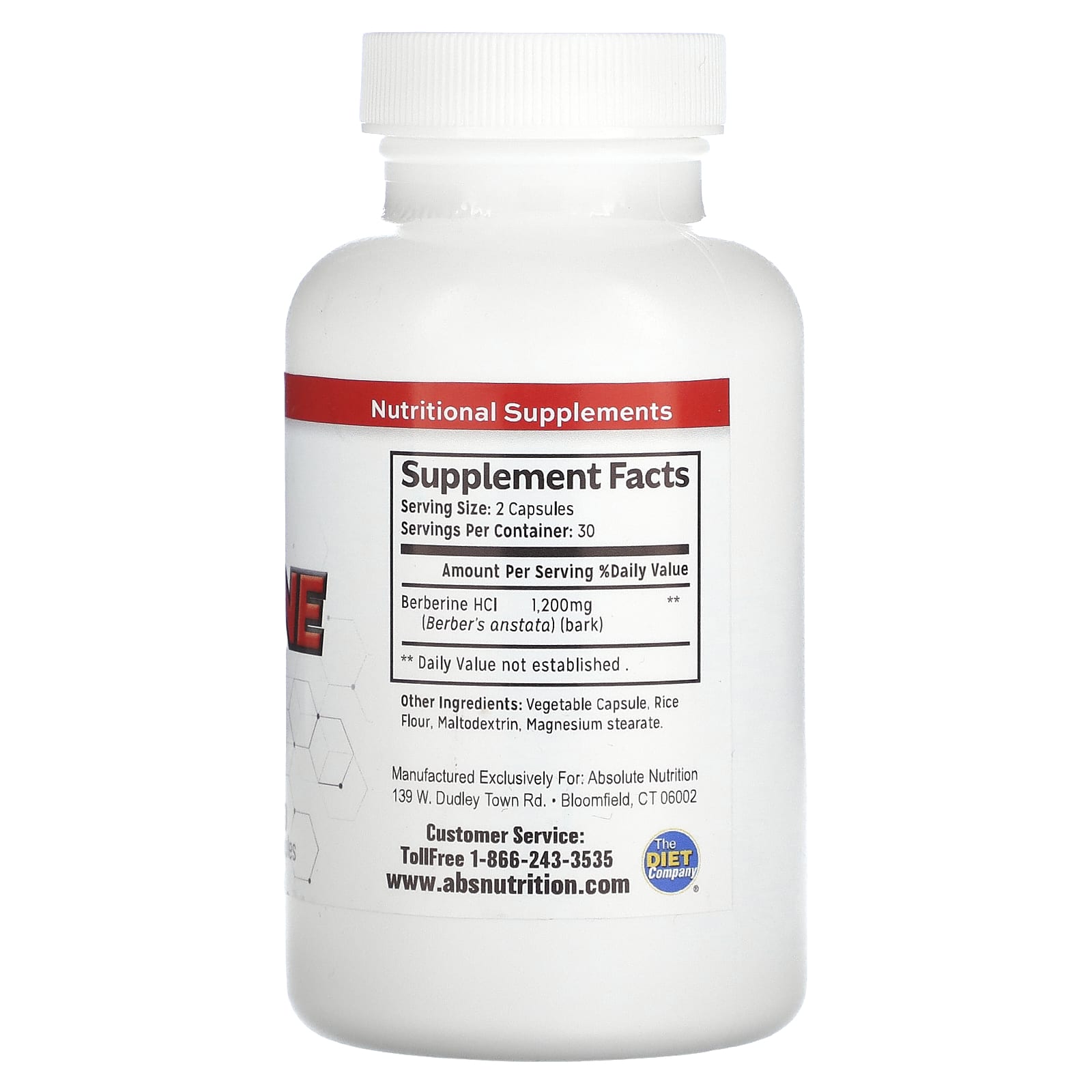 Absolute Nutrition, Berberine, 60 Capsules (600 mg Per Capsule)