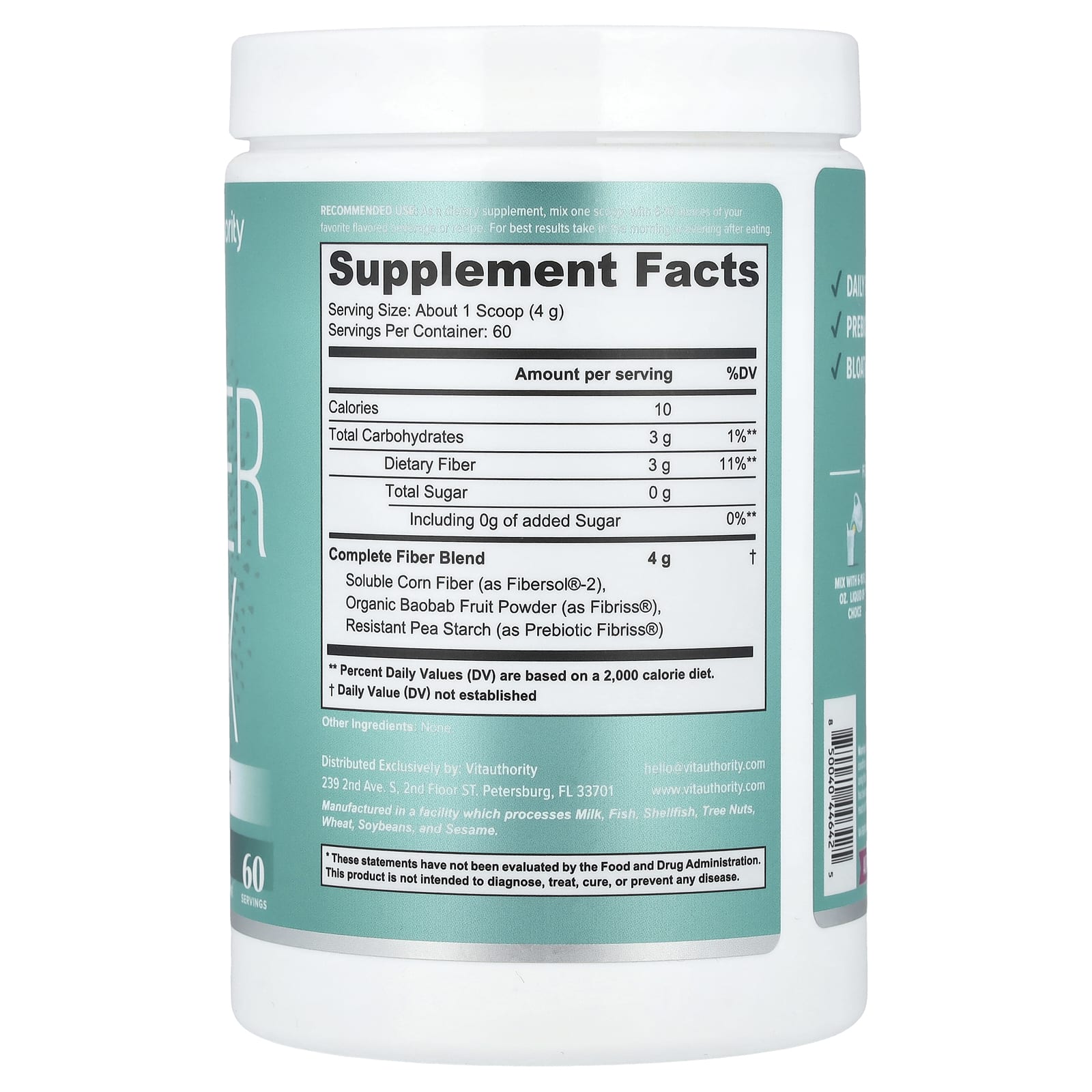Vitauthority, Fiber Fix, Multi Fiber Gut Aid, Unflavored, 8.46 oz (240 g)