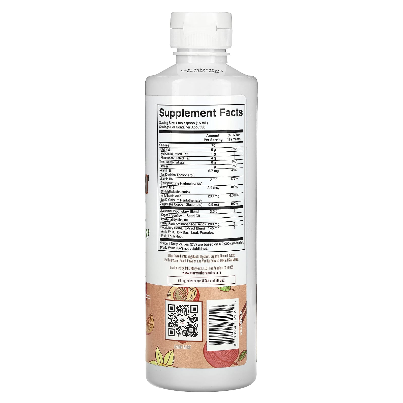 MaryRuth's, Gray Guard, Liposomal, Peach Vanilla, 15.22 fl oz (450 ml)