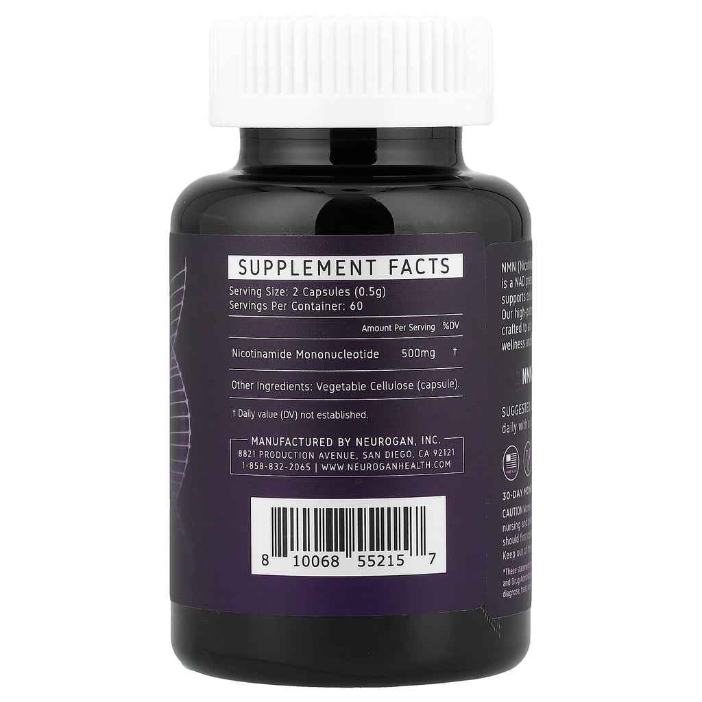 Neurogan Health, NMN, 120 Capsules (250 mg per Capsule)