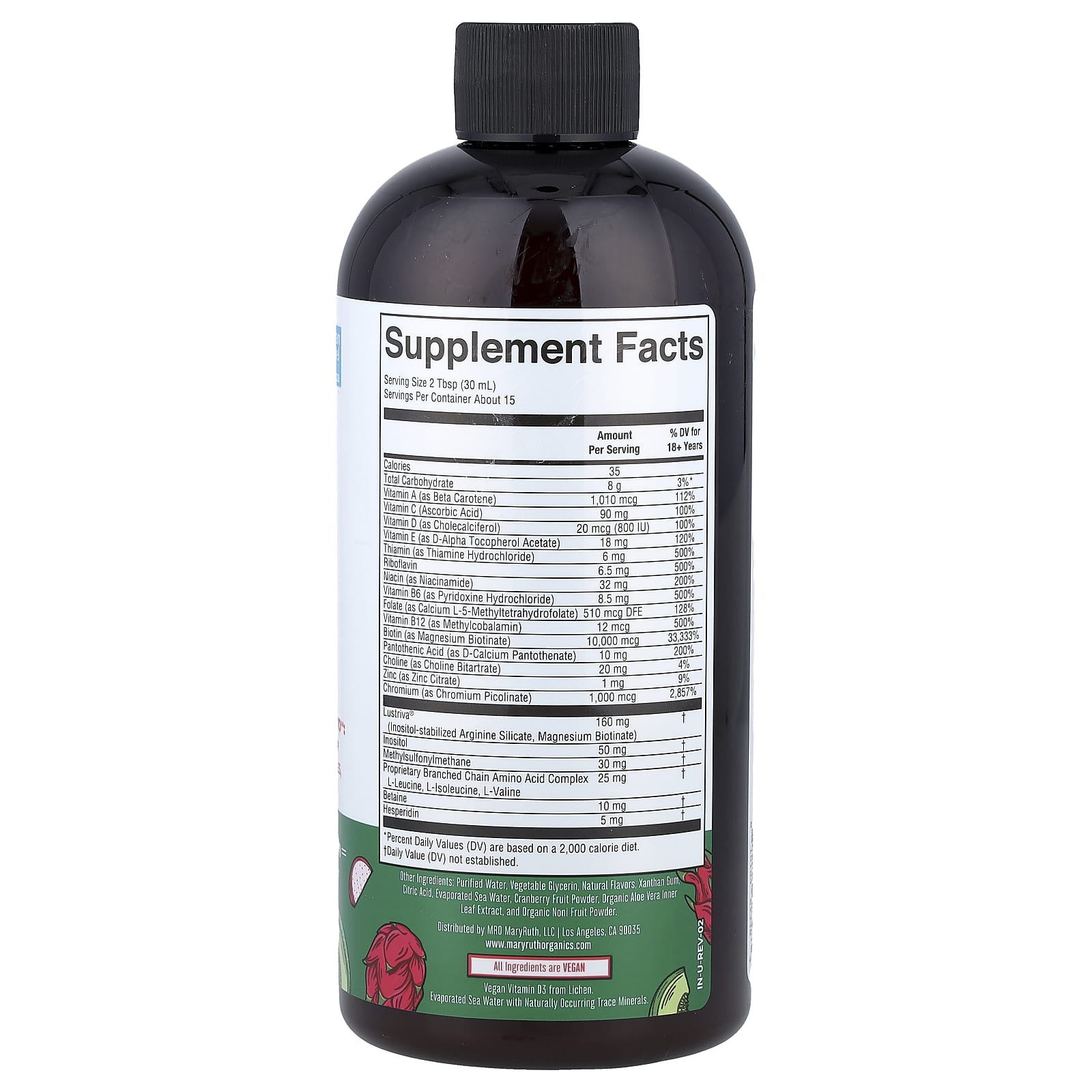 MaryRuth's, Liquid Morning Multivitamin + Hair Growth, Dragon Fruit Melon, 15.22 fl oz (450 ml)