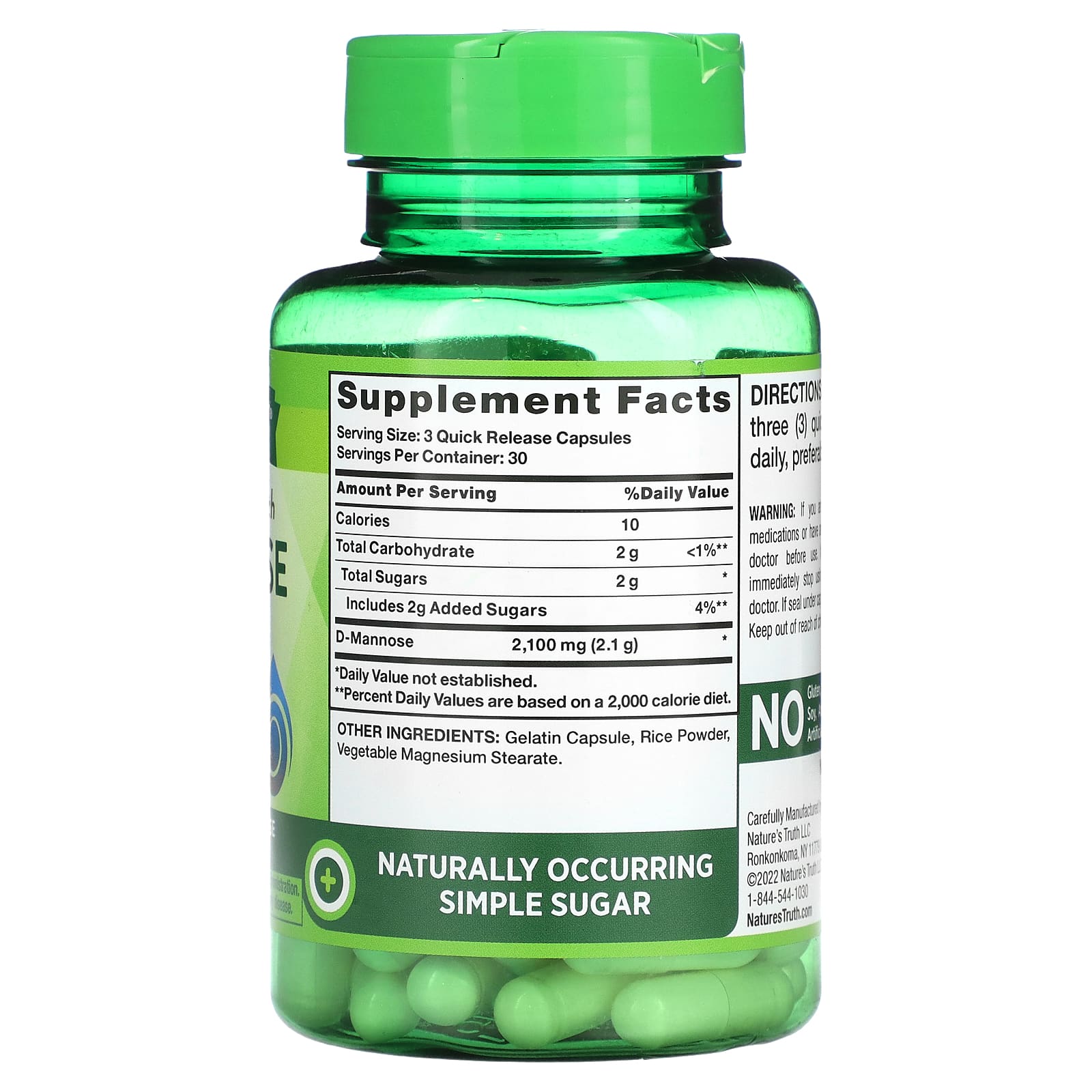 Nature's Truth, Concentrated Strength, D-Mannose, 90 Quick Release Capsules (700 mg per Capsule)
