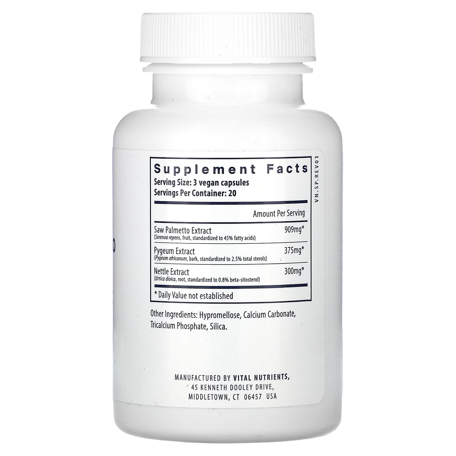 Vital Nutrients, Saw Palmetto Pygeum Nettle Root, 60 Vegan Capsules