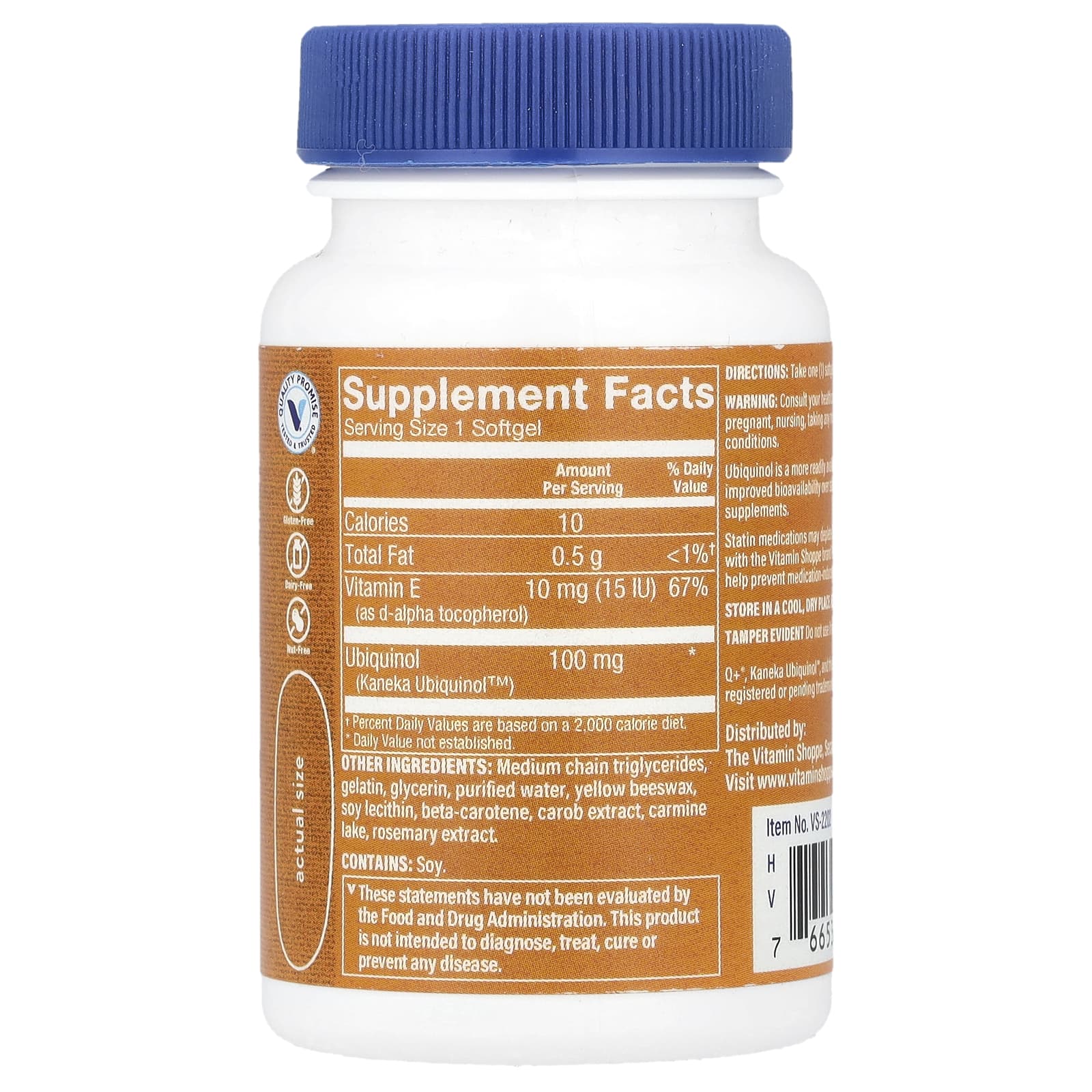 The Vitamin Shoppe, Ubiquinol CoQ-10, 30 Softgels