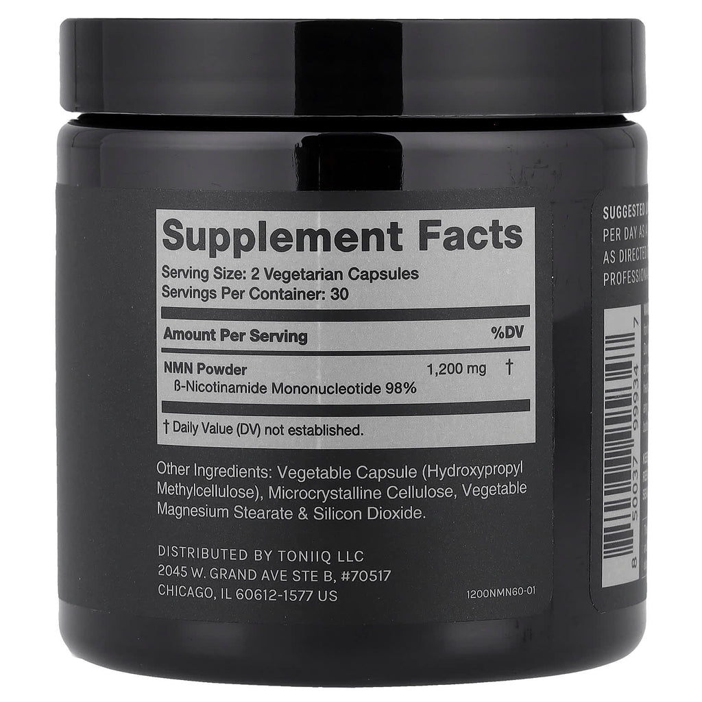 Toniiq, NMN 1200, 60 Capsules (600 mg per Capsule)