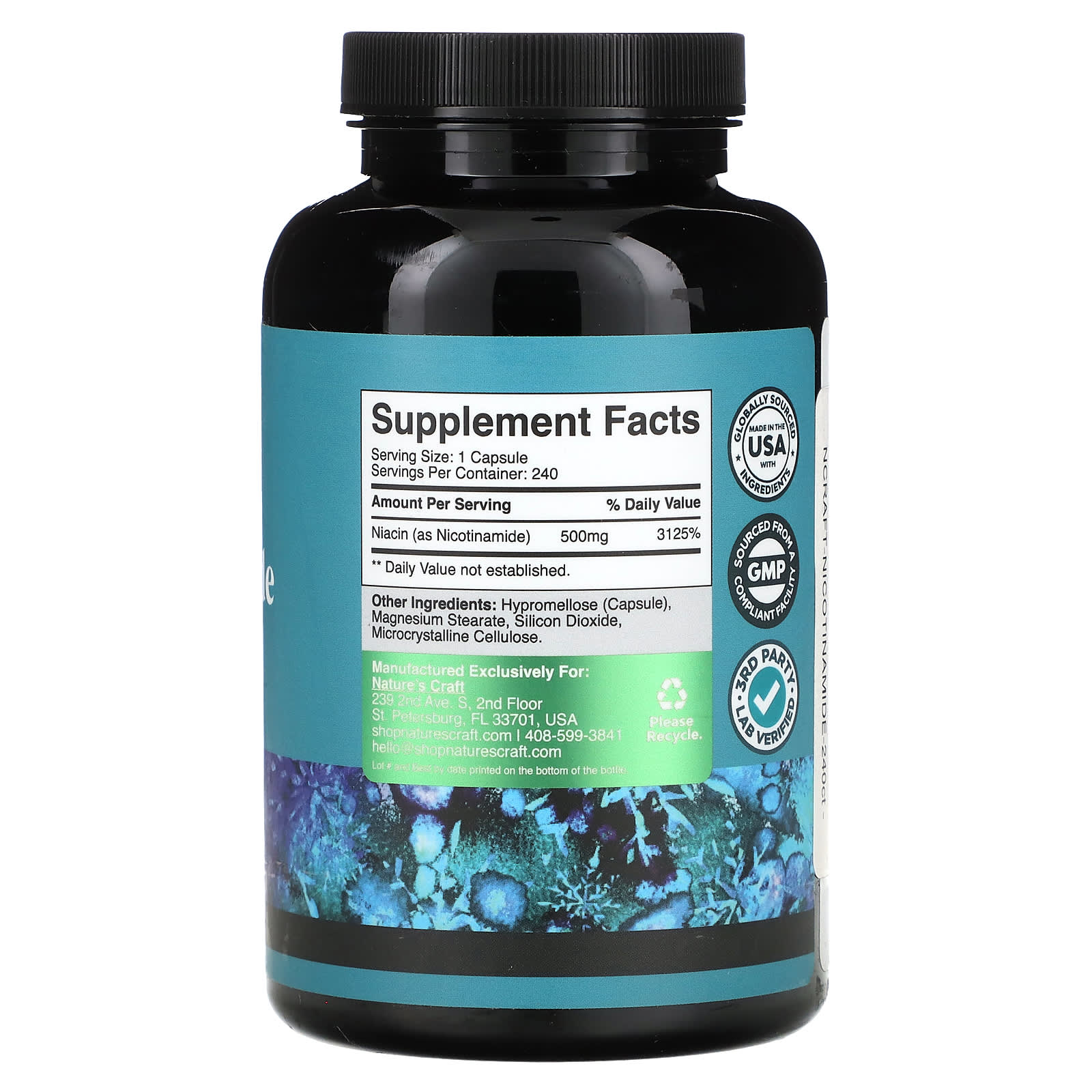 Nature's Craft, Nicotinamide, Daily Vitamins, 500 mg, 240 Capsules