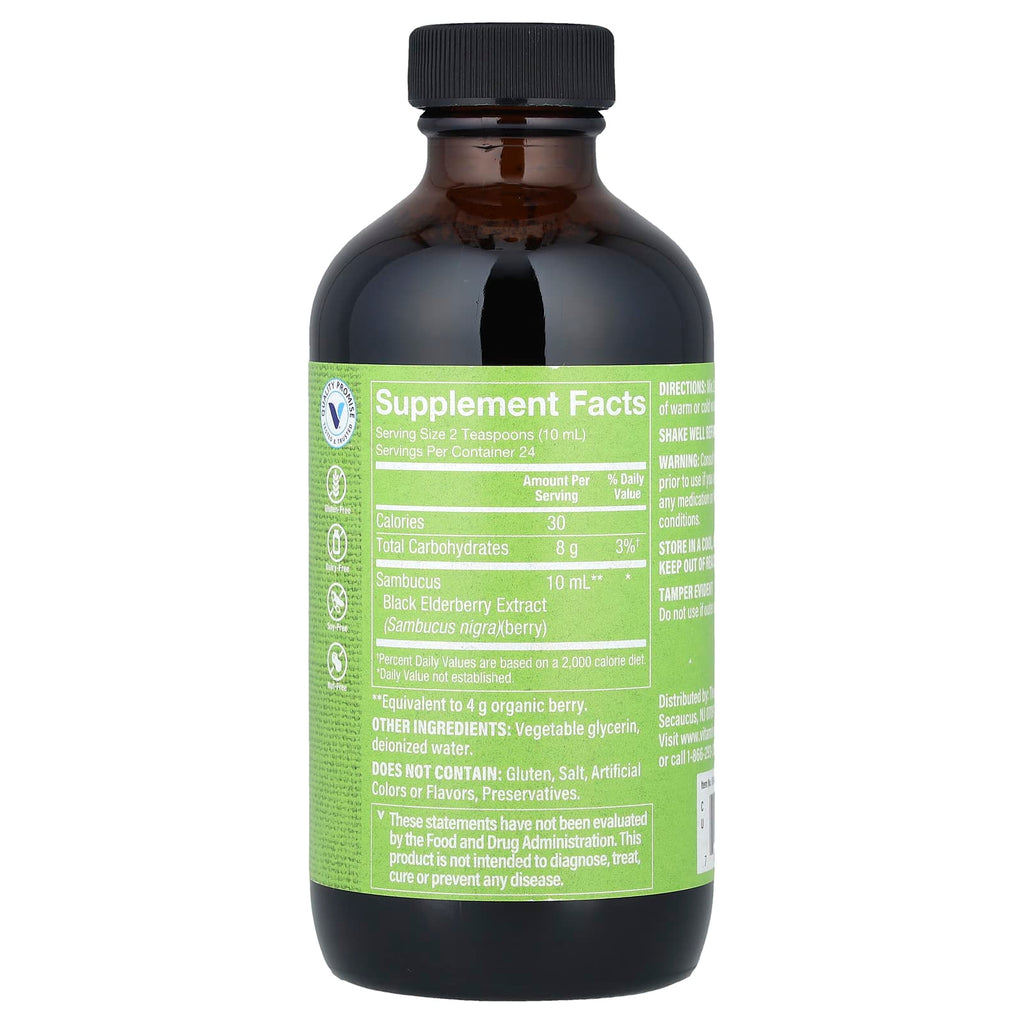 The Vitamin Shoppe, Sambucus Black Elderberry Extract, Alcohol Free, 8 fl oz (236 ml)
