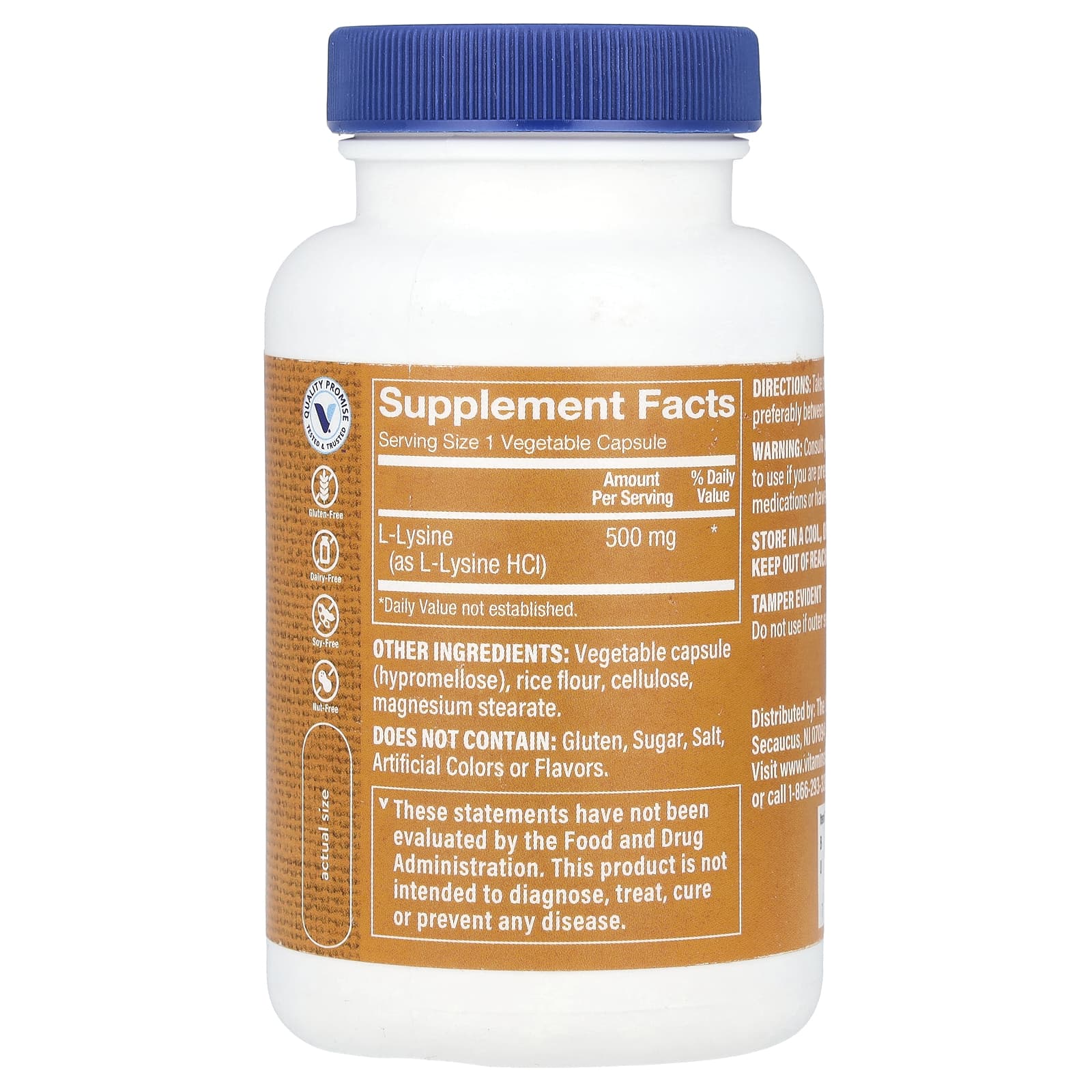 The Vitamin Shoppe, L-Lysine, 500 mg, 100 Vegetable Capsules