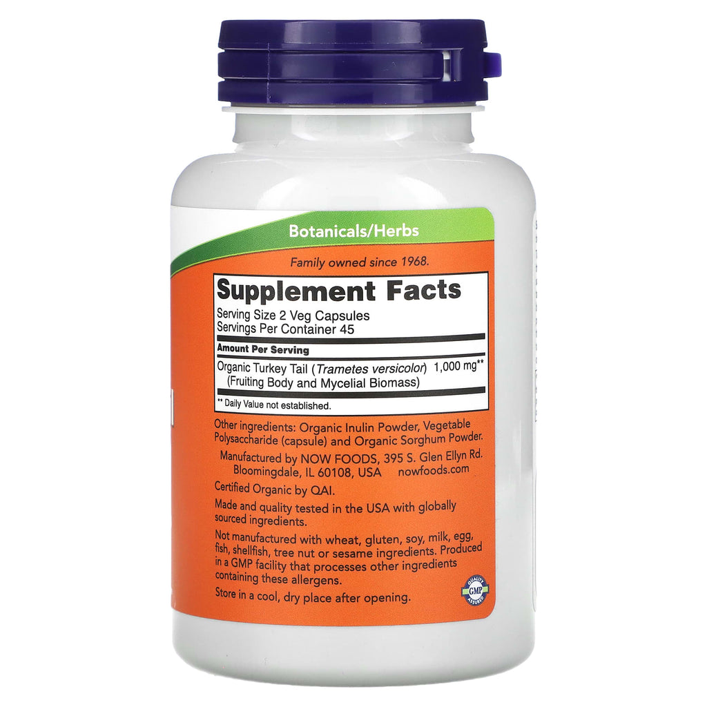 NOW Foods, Turkey Tail, 500 mg, 90 Veg Capsules